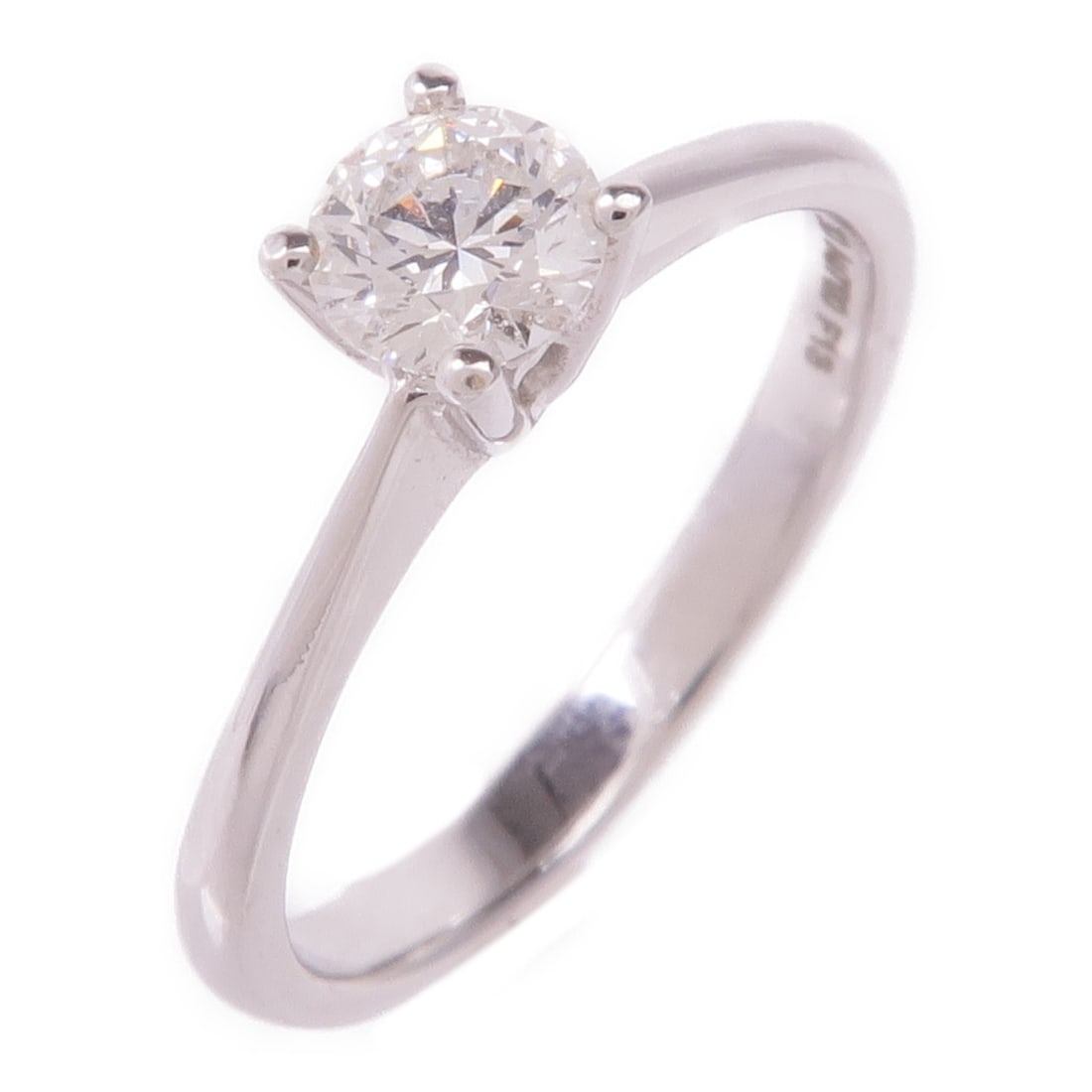 18K White Gold Diamond Ring JEWELRY Size 5.5: 18K White Gold Diamond Ring JEWELRY Size 5.5 Diamond ring in 18K white gold with a clear diamond accent. The ring is US size 5.5 and has a motif measuring 4 mm x 4 mm. Condition is Very Good. Specific
