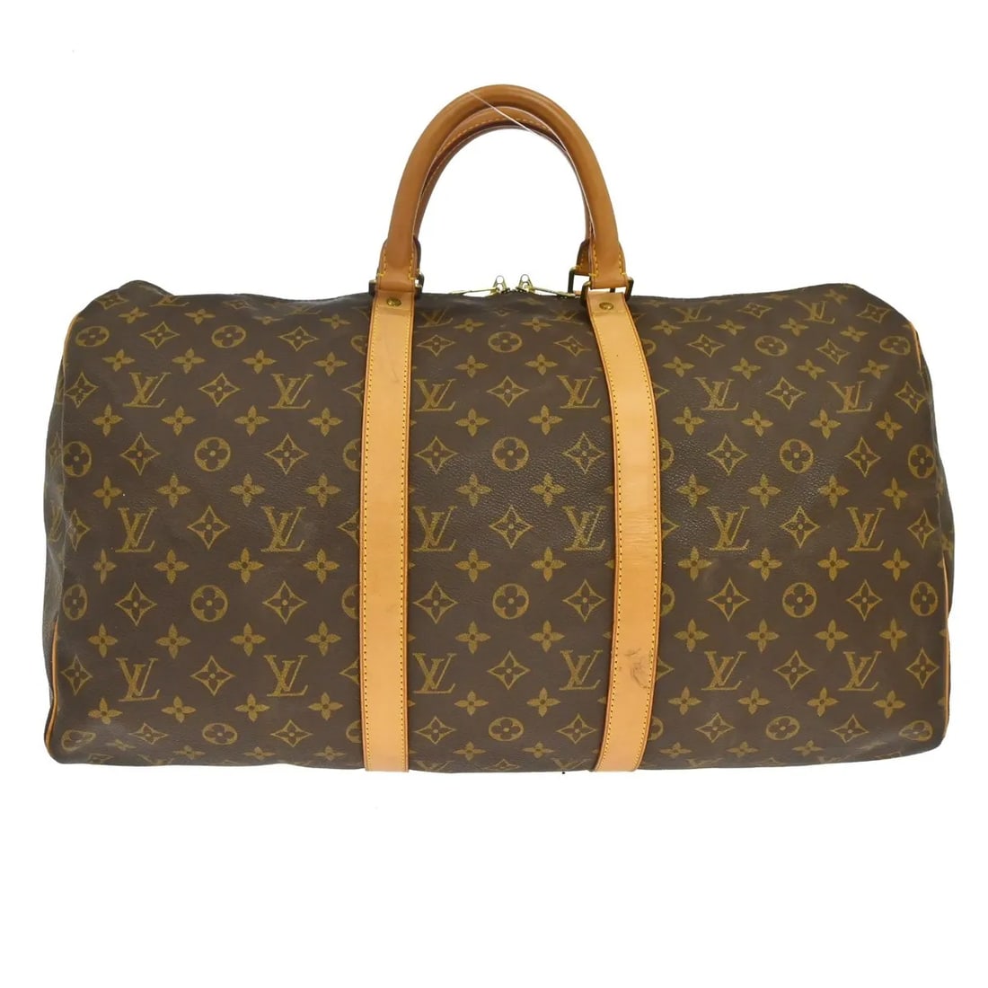 Louis Vuitton Keepall Monogram Canvas Travel Bag 50cm: Louis Vuitton Keepall Monogram Canvas Travel Bag 50cm This Louis Vuitton Keepall Bag is crafted from signature monogram canvas in a classic brown color. Designed for unisex use, it features spacious d