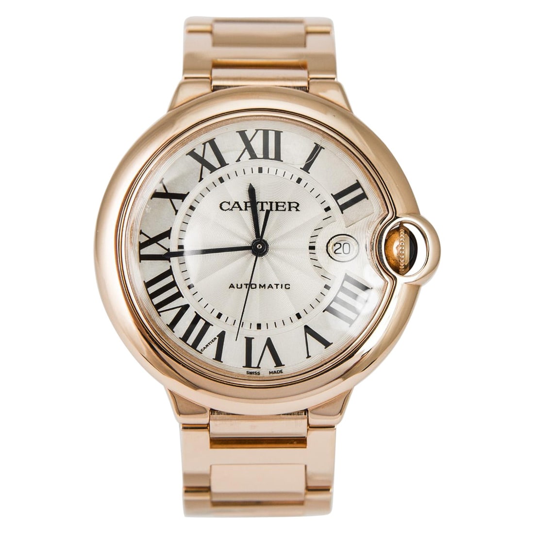 Cartier Ballon Bleu 42mm Automatic Watch in 18k Rose Gold: Cartier Ballon Bleu 42mm Automatic Watch in 18k Rose Gold Experience the elegance of the Cartier Ballon Bleu, a stunning timepiece crafted from 18k rose gold. With a contemporary round case measuring 