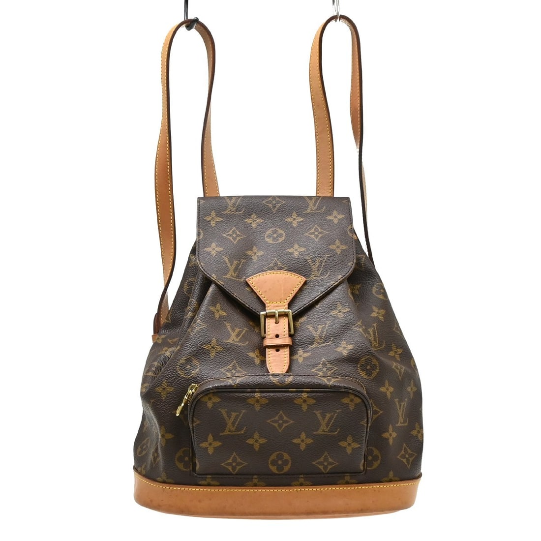 Louis Vuitton M51136 Montsouris MM Monogram Canvas Backpack: Louis Vuitton M51136 Montsouris MM Monogram Canvas Backpack Vintage Louis Vuitton Montsouris MM backpack in brown Monogram canvas with leather trim. This medium backpack features a flap buckle and dra