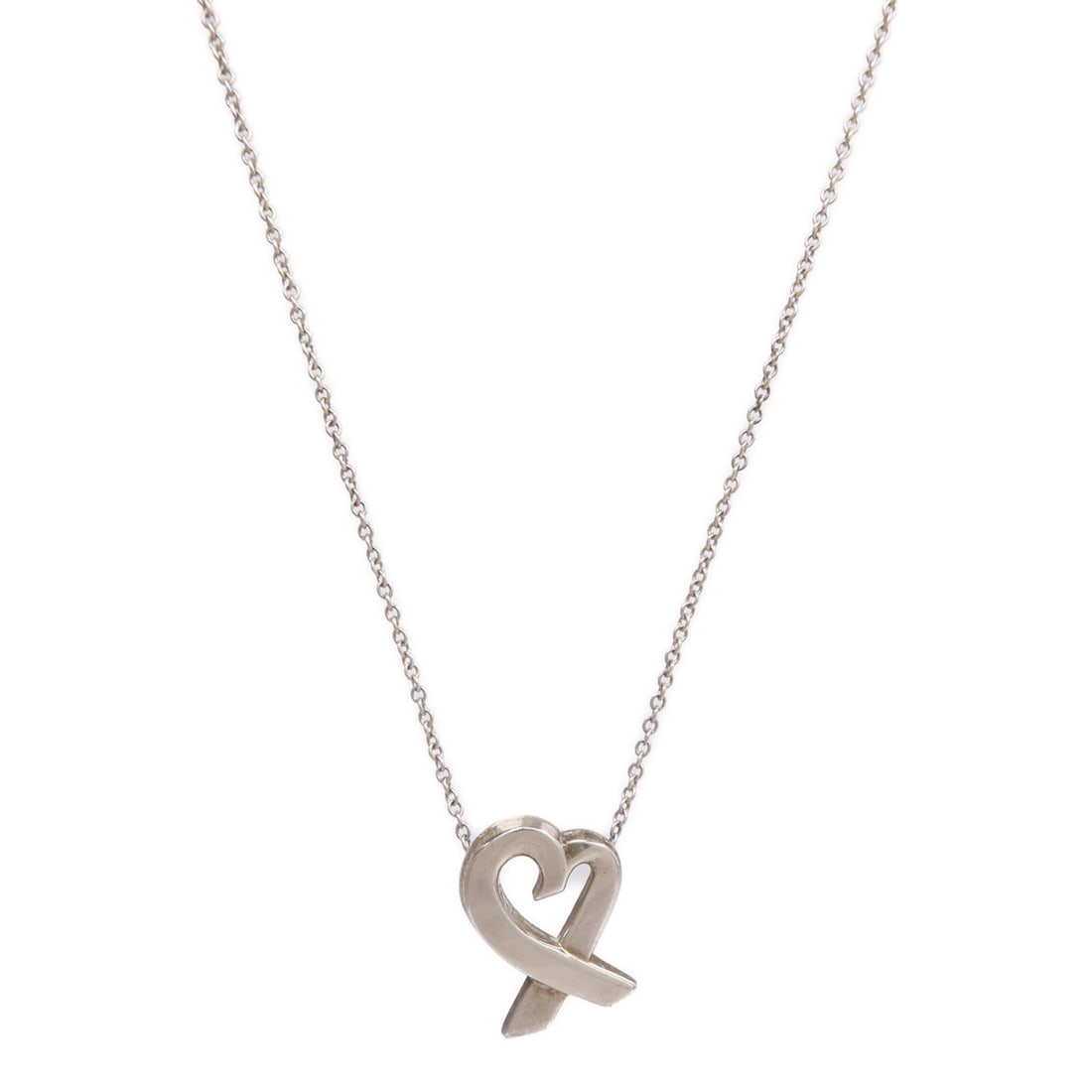 Tiffany Co 60022335 Loving Heart Sterling Silver Pendant Necklace (1 of 8)