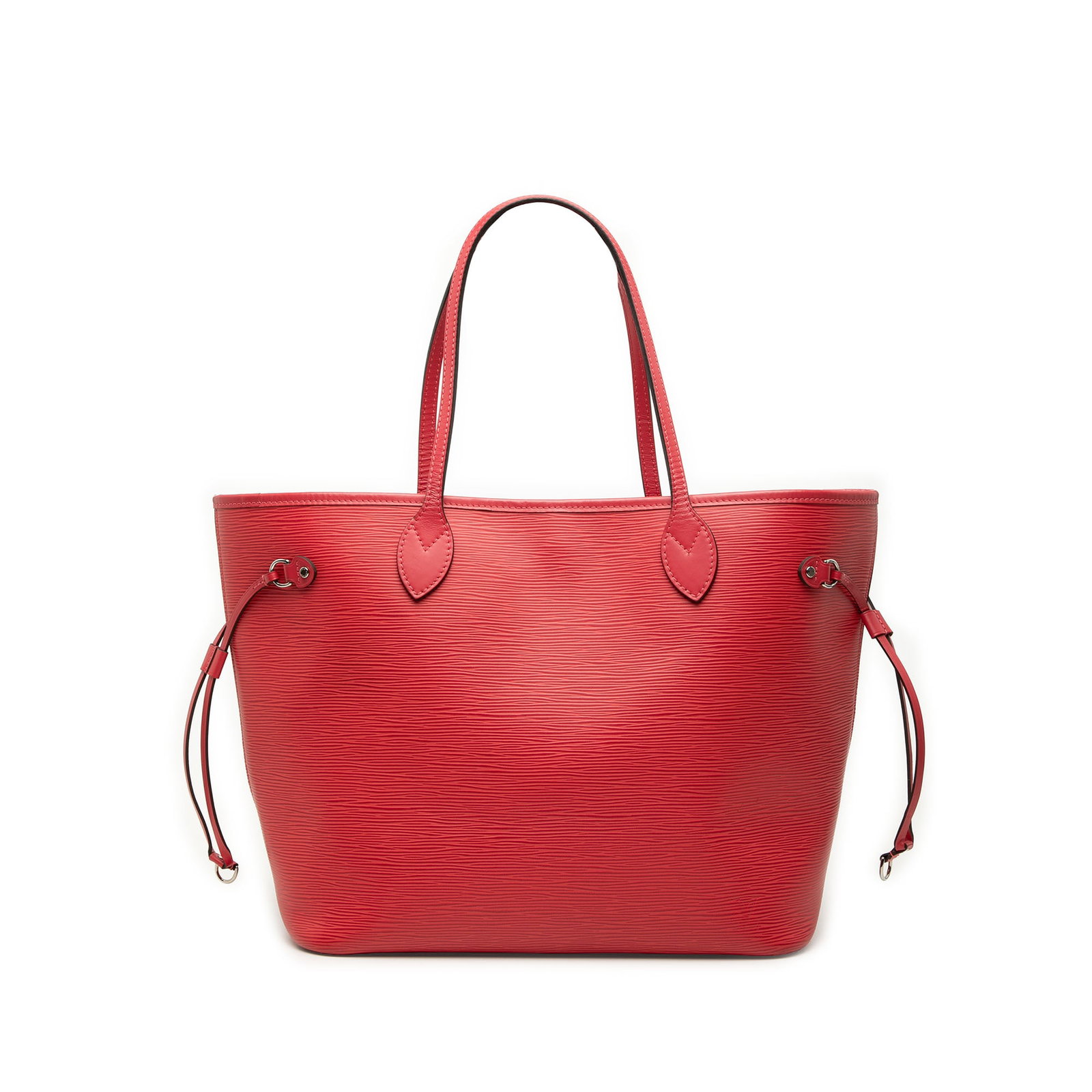 Louis Vuitton Neverfull MM Epi Leather Tote Bag Red: Louis Vuitton Neverfull MM Epi Leather Tote Bag Red Louis Vuitton Epi Neverfull MM bag in red epi leather with flat leather straps and an open top secured by a lobster clasp closure. Made in Spain, th