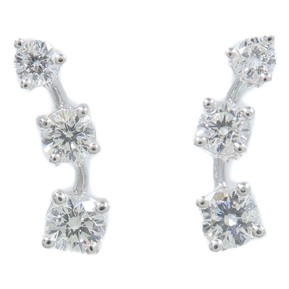 18K White Gold Diamond Earring 0.61ct 13mm (1 of 7)