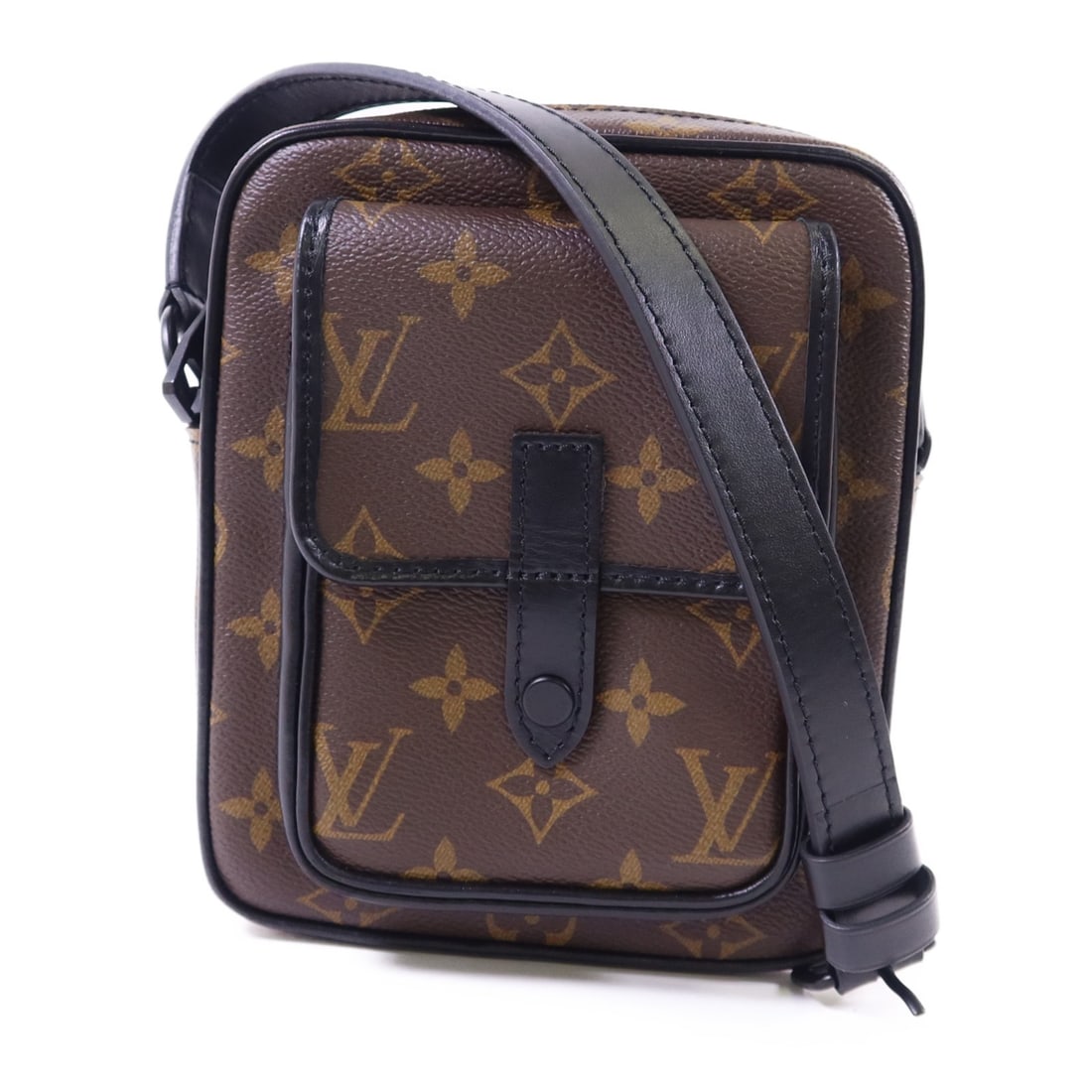 Louis Vuitton M69404 Christopher Wearable Wallet Monogram Macassar Bag: Louis Vuitton M69404 Christopher Wearable Wallet Monogram Macassar Bag Louis Vuitton Christopher Wearable Wallet Shoulder Bag in Monogram Macassar, model M69404. It features a brown and black colorway