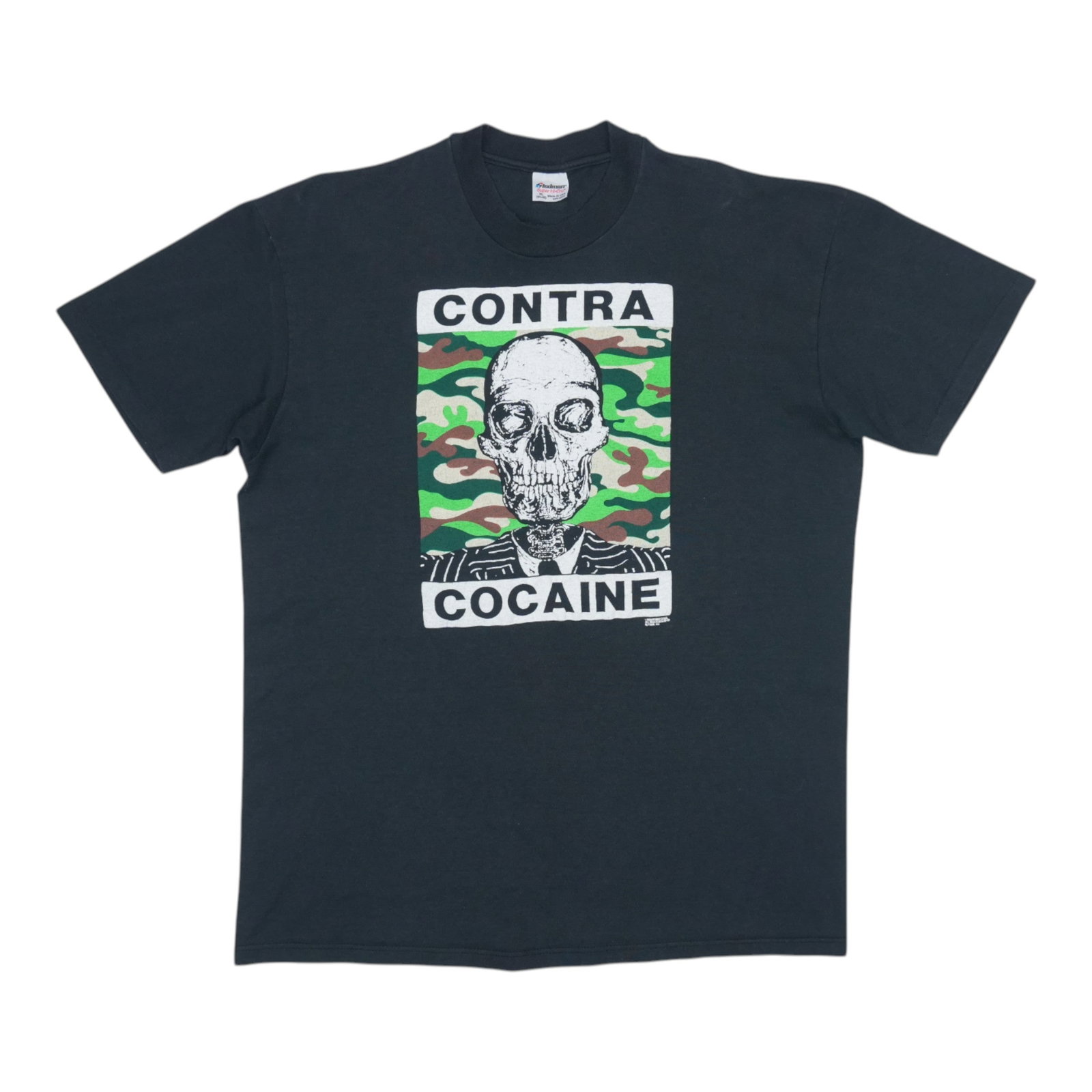 Vintage 1988 Jackson Browne Contra Cocaine Tour Black Cotton Extra Large Shirt (1 of 6)