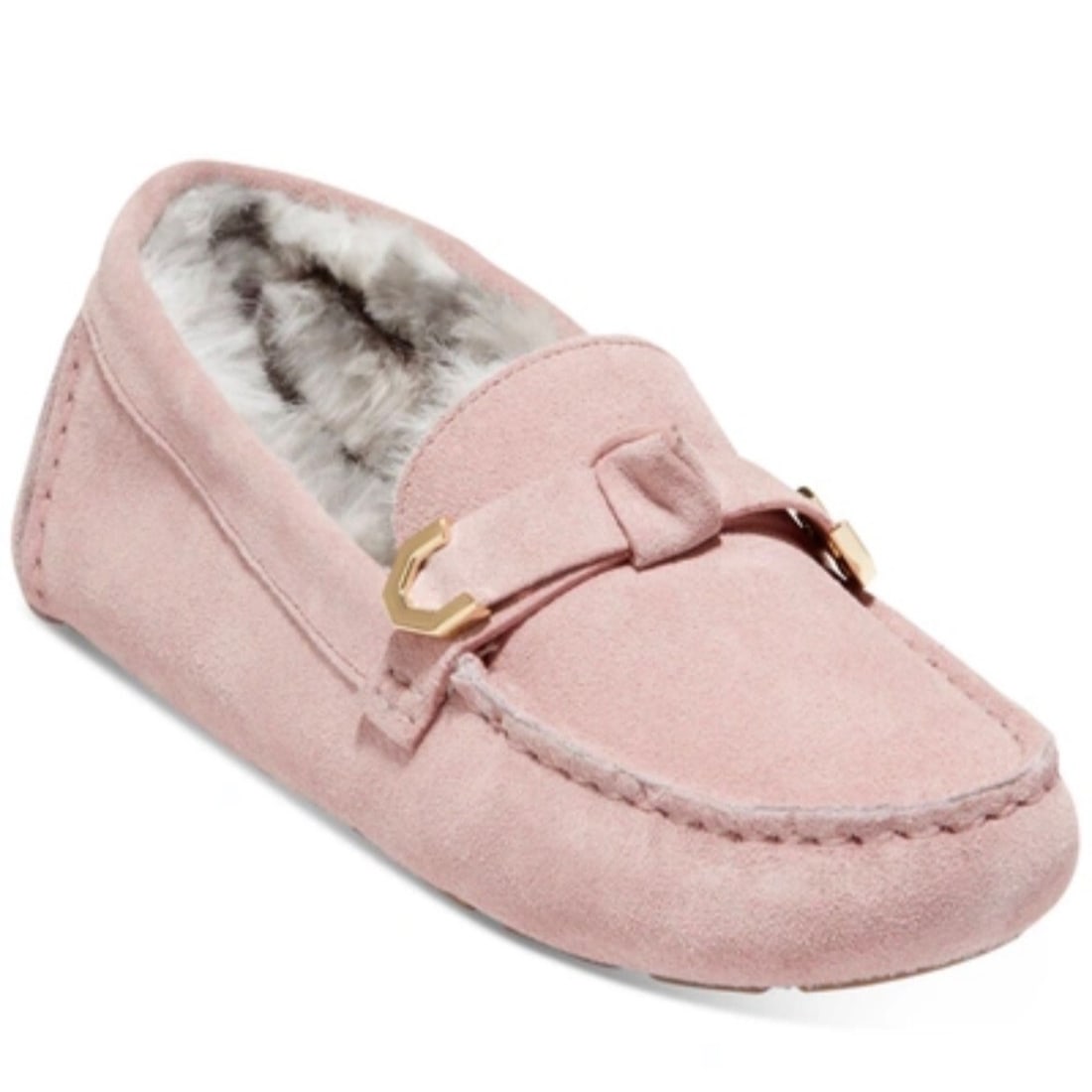 Cole Haan Evelyn Bow Driver Loafers Pale Mauve Suede Women's 6 (1 of 10)