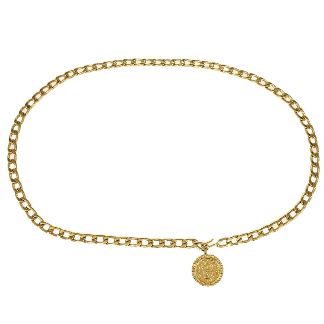 CHANEL Gold Plated Chain Belt Medallion Womens One Size (1 of 10)