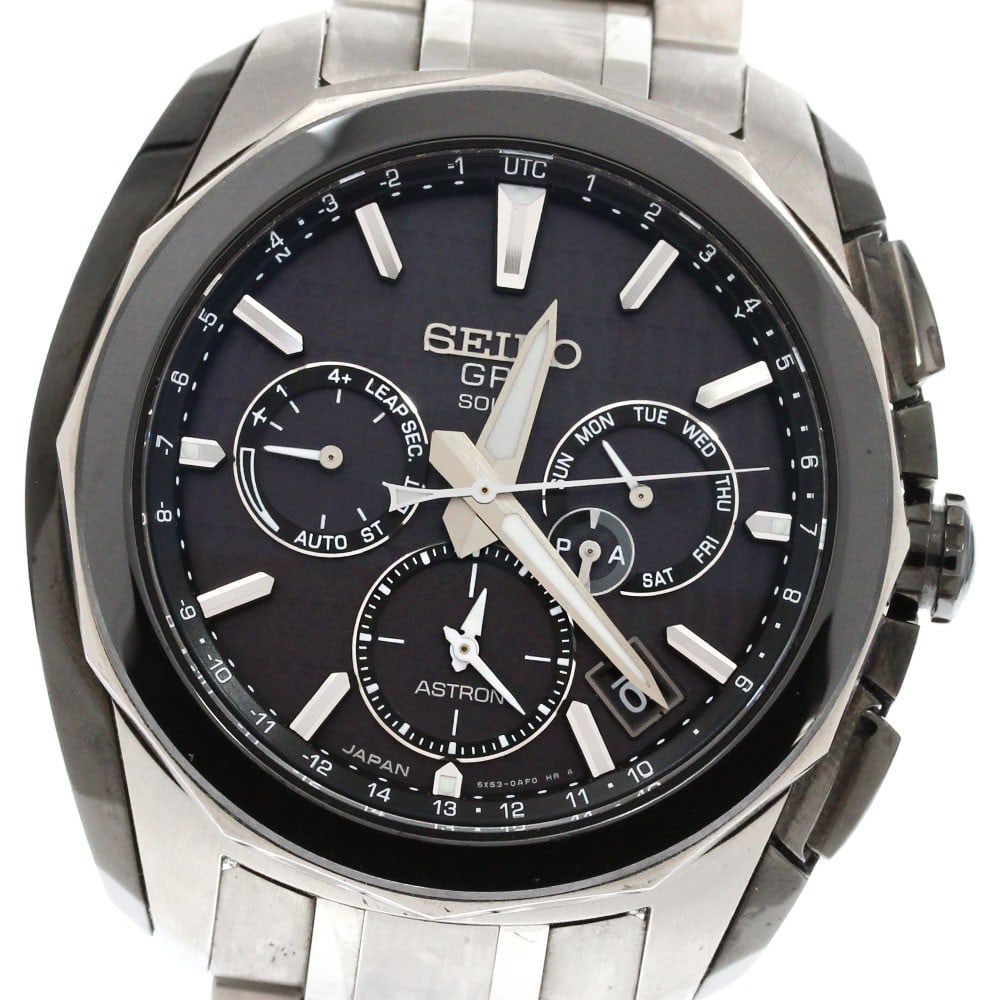 SEIKO Astron SBXC029 5X53-0AL0 mens solar wristwatch: SEIKO Astron SBXC029 5X53-0AL0 mens solar wristwatch Pre-owned SEIKO Astron Executive Line 5X men's wristwatch, model SBXC029/5X53-0AL0. It features a black dial, solar radio-controlled movement, and 