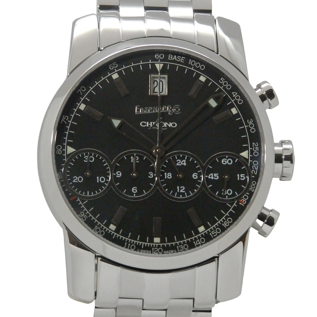 Eberhard 31041 CA99 Chrono 4 mens chronograph watch black dial (1 of 6)