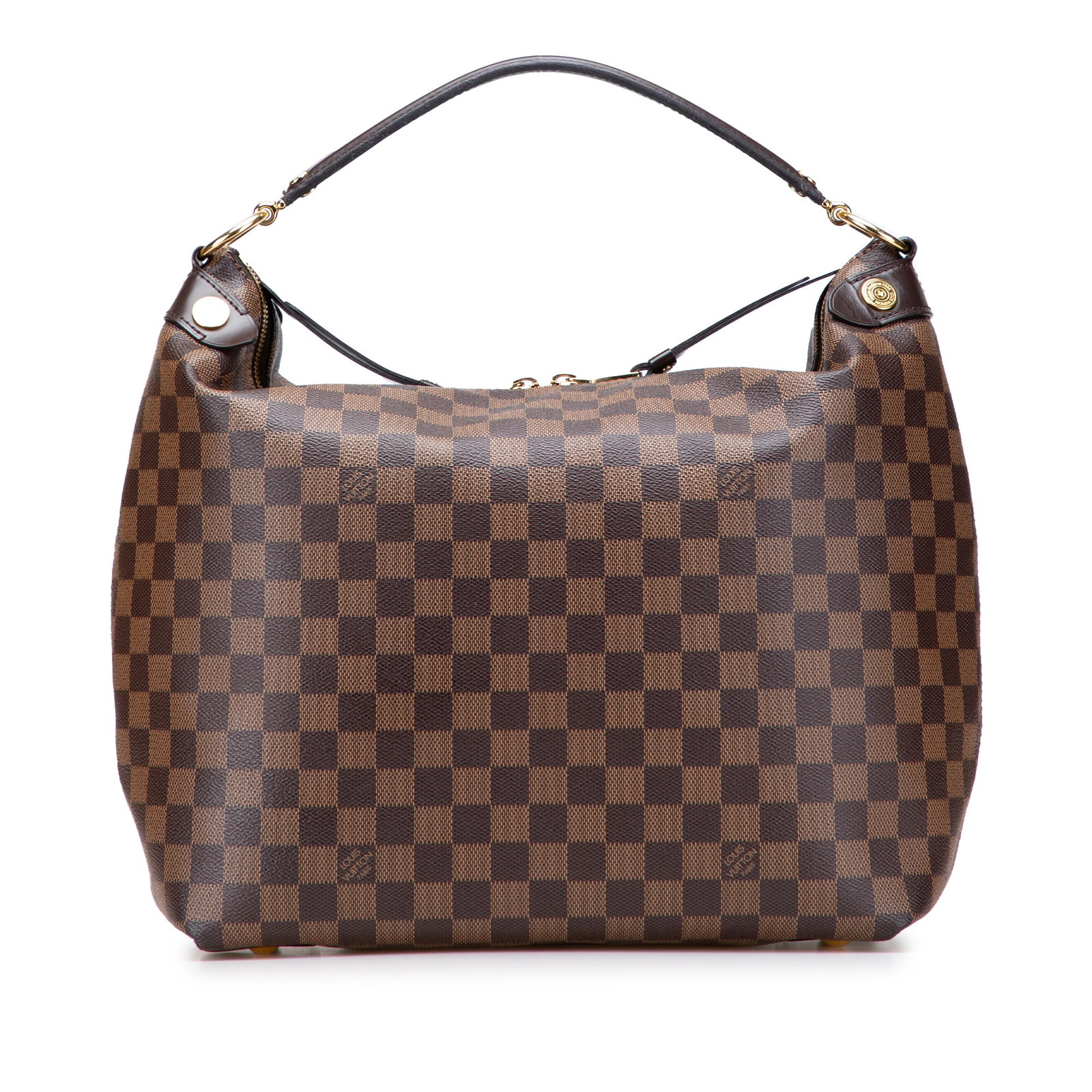 Louis Vuitton Damier Ebene Duomo Hobo Stylish Canvas Bag: Louis Vuitton Damier Ebene Duomo Hobo Stylish Canvas Bag The Louis Vuitton Damier Ebene Duomo Hobo is a stylish and practical bag crafted from durable damier ebene canvas with elegant leather trim. It
