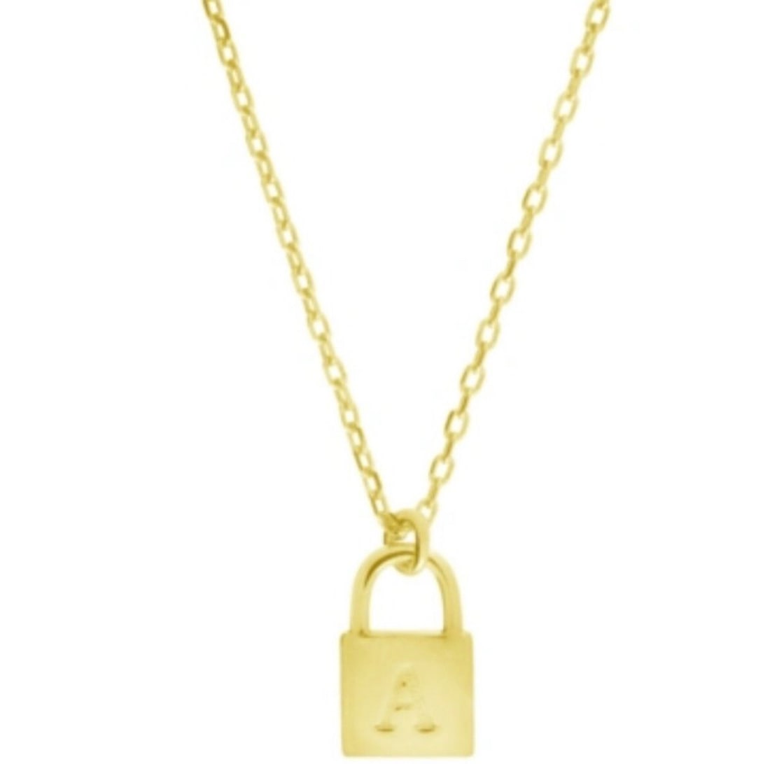 Giani Bernini 18k Gold-Plated Initial Padlock Necklace Letter A (1 of 1)