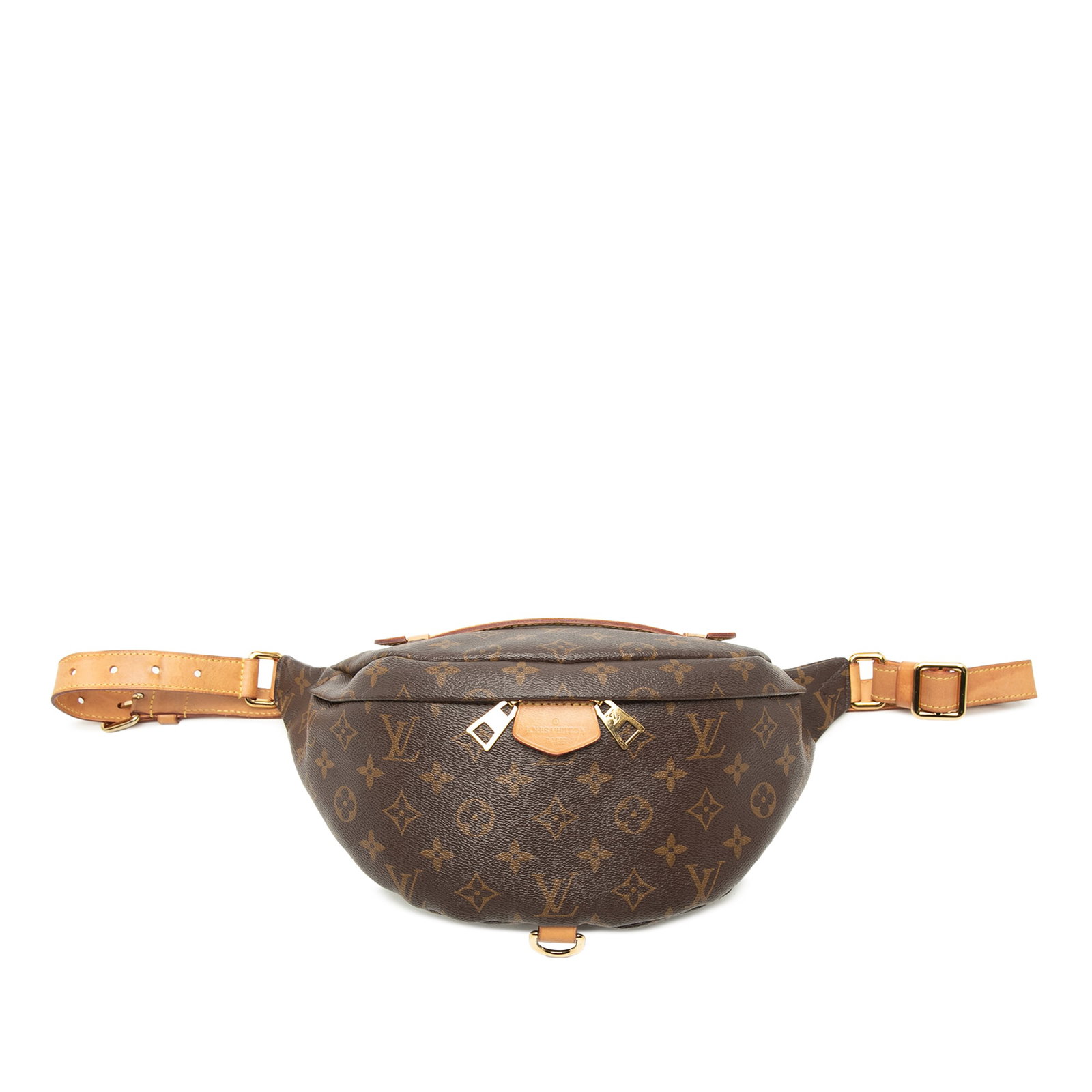 Louis Vuitton Monogram canvas belt bag with top handle: Louis Vuitton Monogram canvas belt bag with top handle This Louis Vuitton Monogram Bumbag features the iconic monogram canvas, complemented by a flat adjustable vachetta leather waist strap and a matc