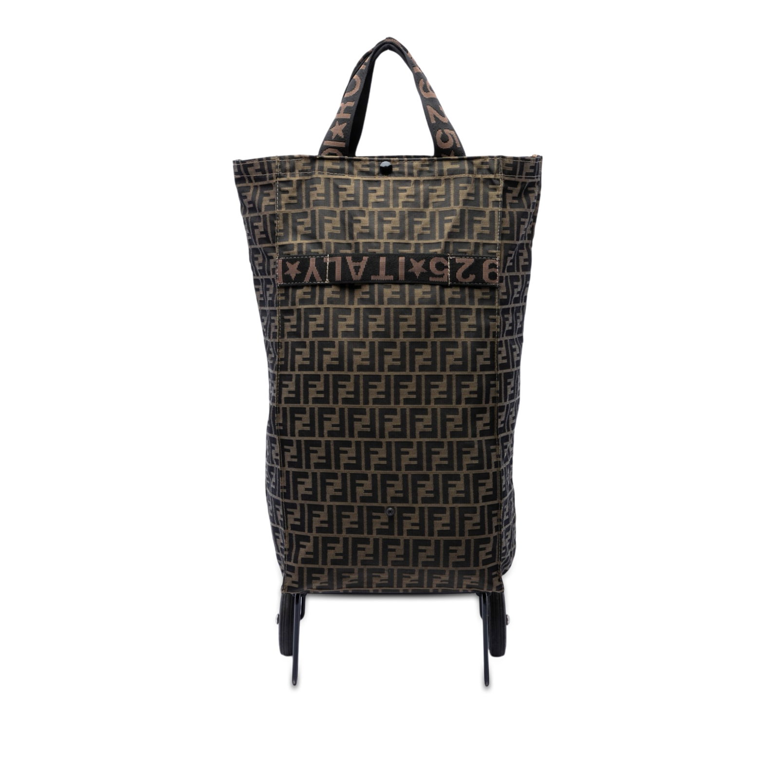 Fendi Zucca foldable rolling cart in brown canvas (1 of 6)