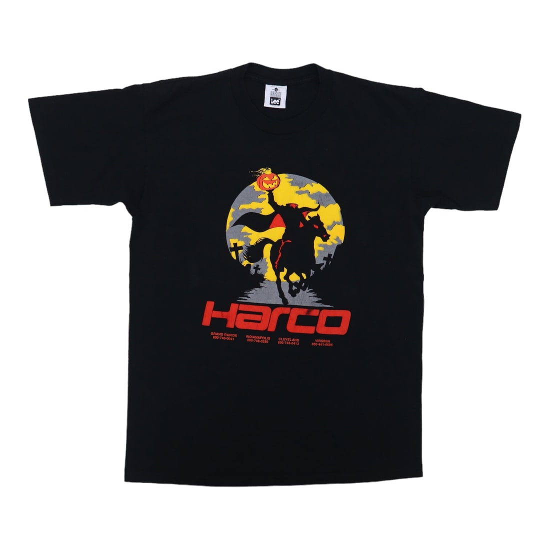 Vintage 1990s Black Cotton Headless Horseman Graphic T-Shirt Large: Vintage 1990s Black Cotton Headless Horseman Graphic T-Shirt Large This is an original vintage 1990s Headless Horseman shirt, not a modern reproduction. The shirt is made from 100% cotton and features
