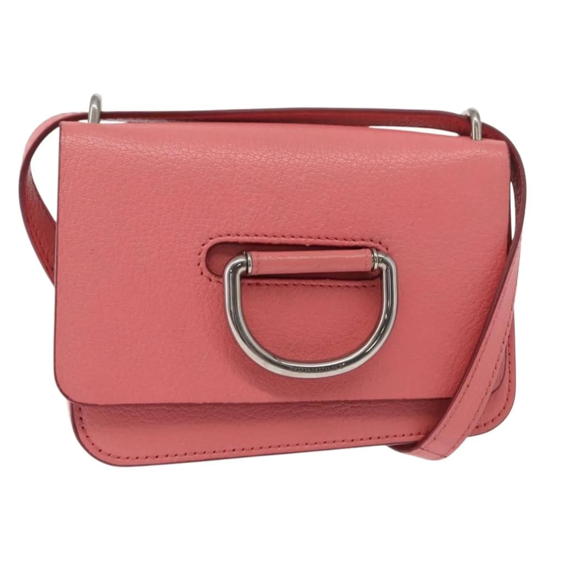 Pink Leather D-Ring Shoulder Bag by Burberry (1 of 18)