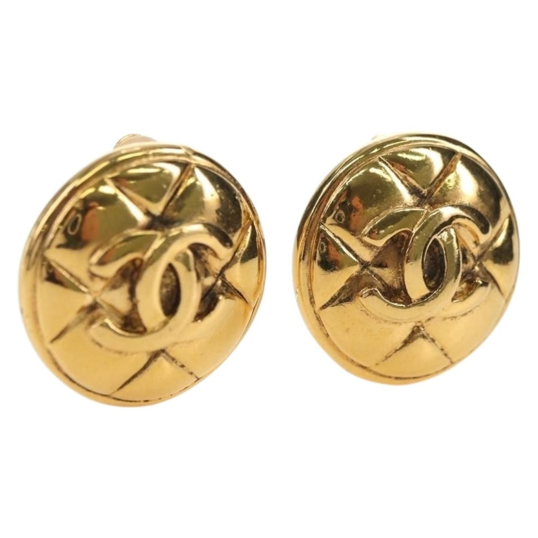 CHANEL CC Coco Mark Gold Tone Metal Earrings (1 of 14)