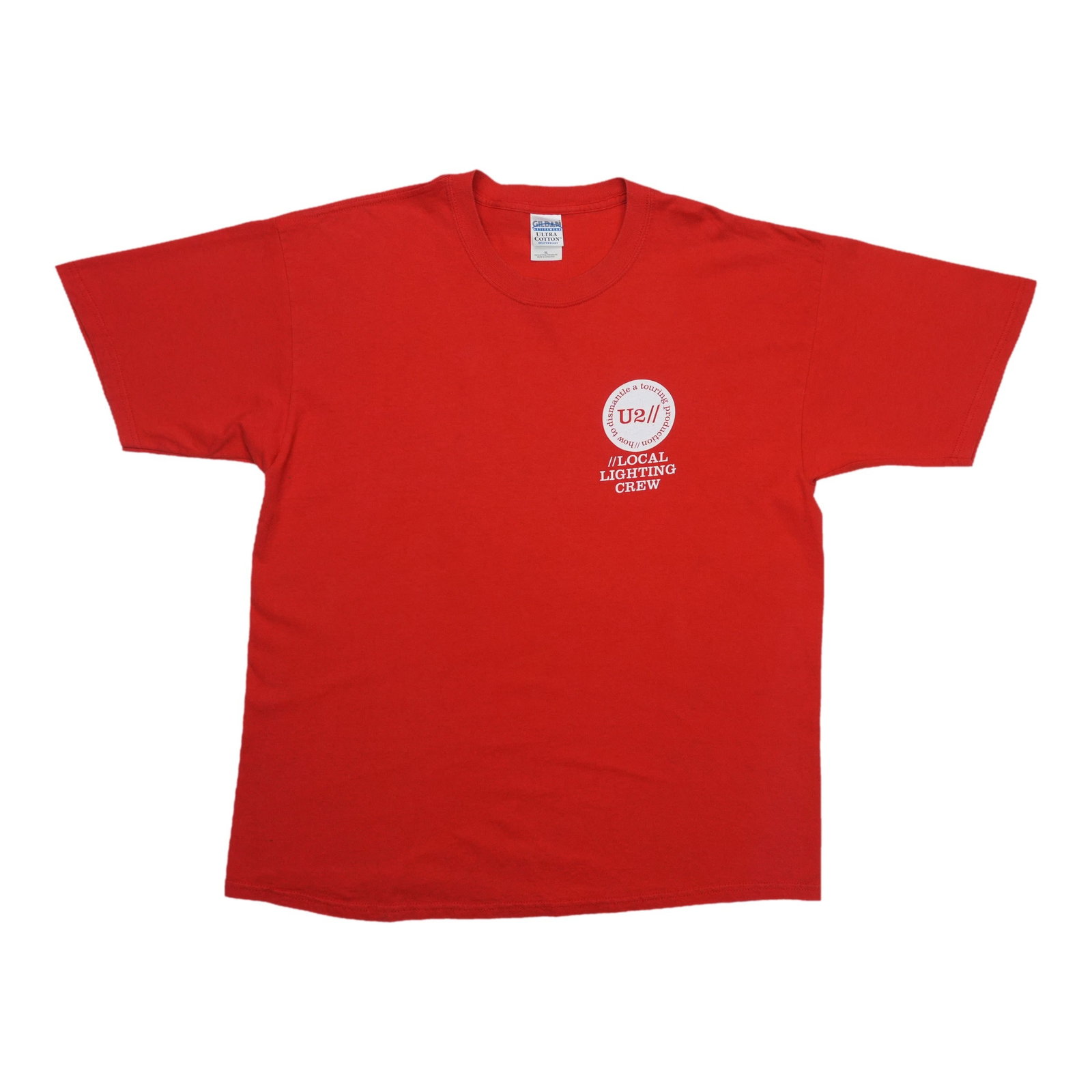 Vintage 2004 U2 lighting crew red cotton shirt XL (1 of 5)