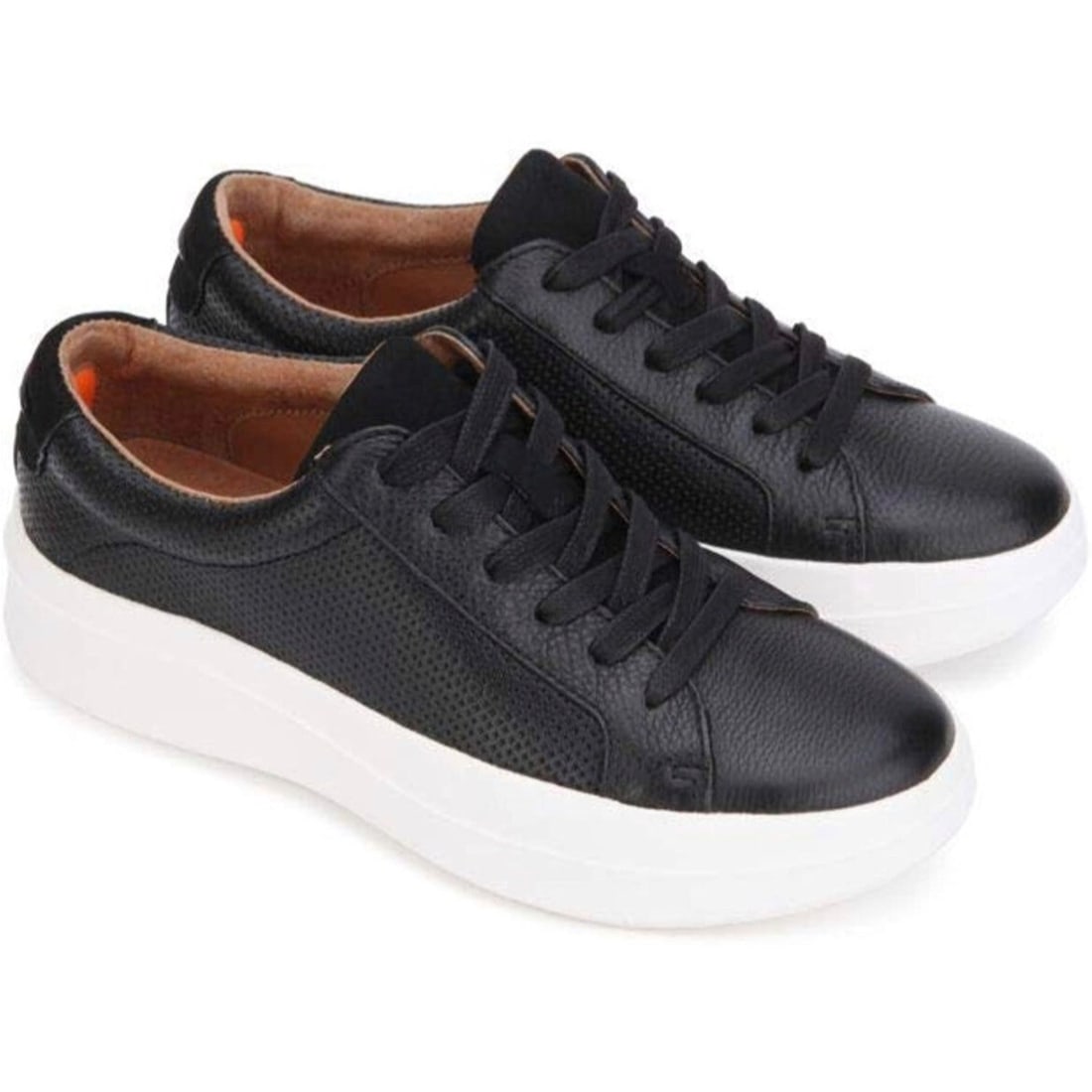 Gentle Souls Rosette Black Leather Platform Sneakers 11M Casual Lace Up: Gentle Souls Rosette Black Leather Platform Sneakers 11M Casual Lace Up Discover the Gentle Souls Rosette Leather Platform Sneaker in classic black. This stylish low-top sneaker is perfect for casual 