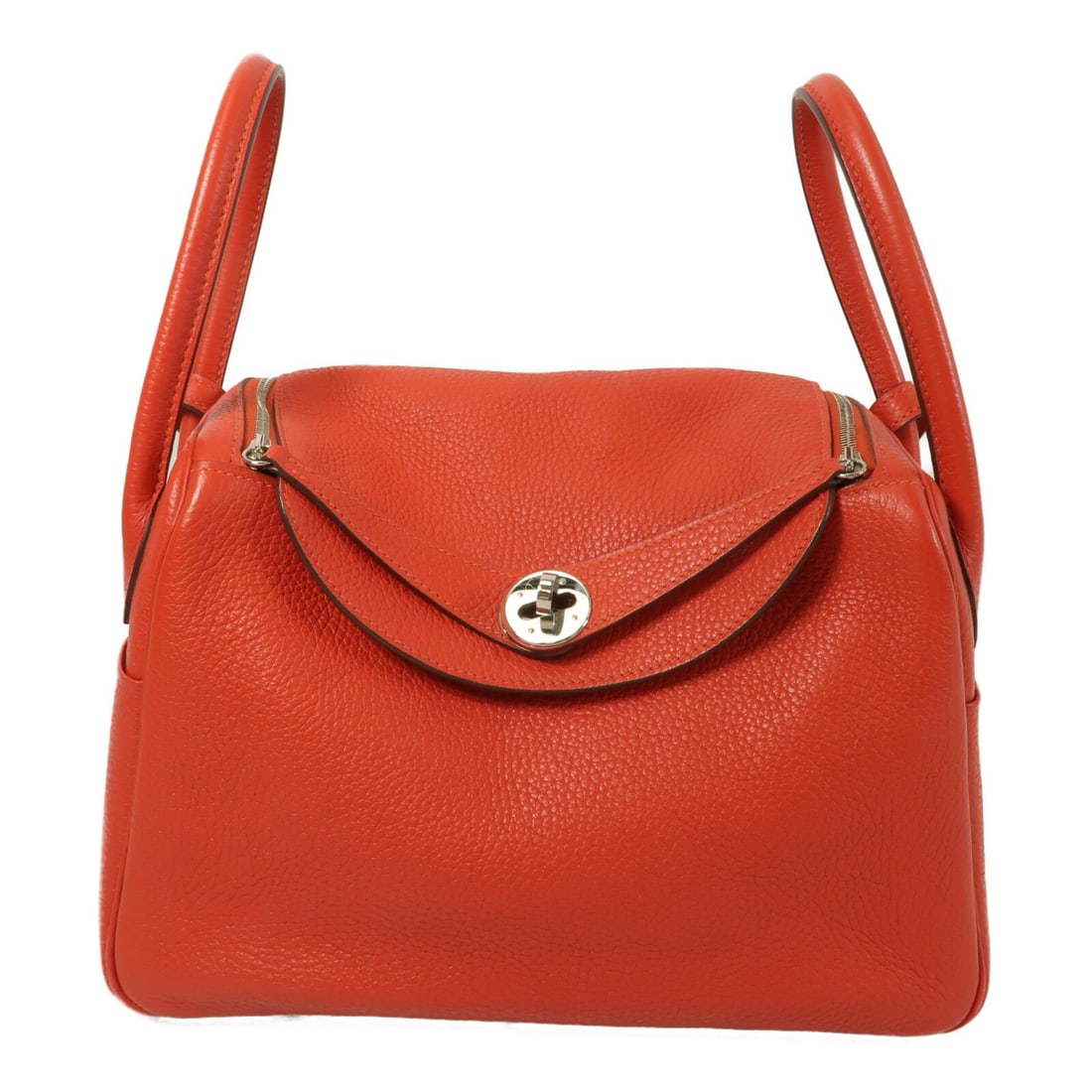 Hermes Lindy 26 Taurillon Clemence 2 Way Shoulder Bag Geranium PHW (1 of 14)