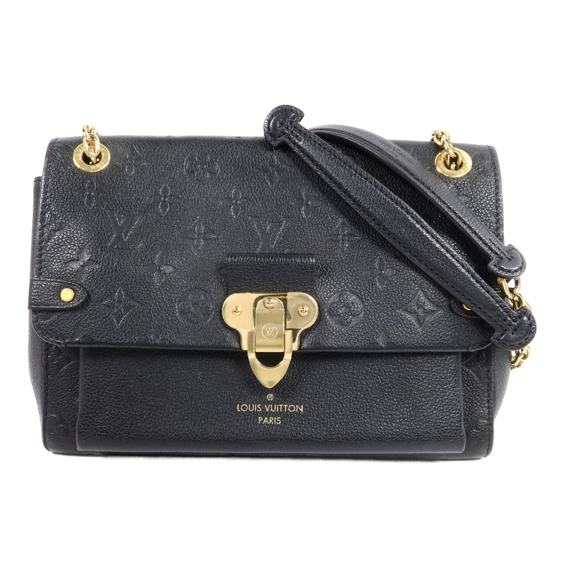Louis Vuitton Vavin PM M44151 Black Monogram Empreinte Shoulder Bag: Louis Vuitton Vavin PM M44151 Black Monogram Empreinte Shoulder Bag A Louis Vuitton Vavin PM shoulder bag in black Monogram Empreinte and calfskin. This model is identified as M44151 and features a sh