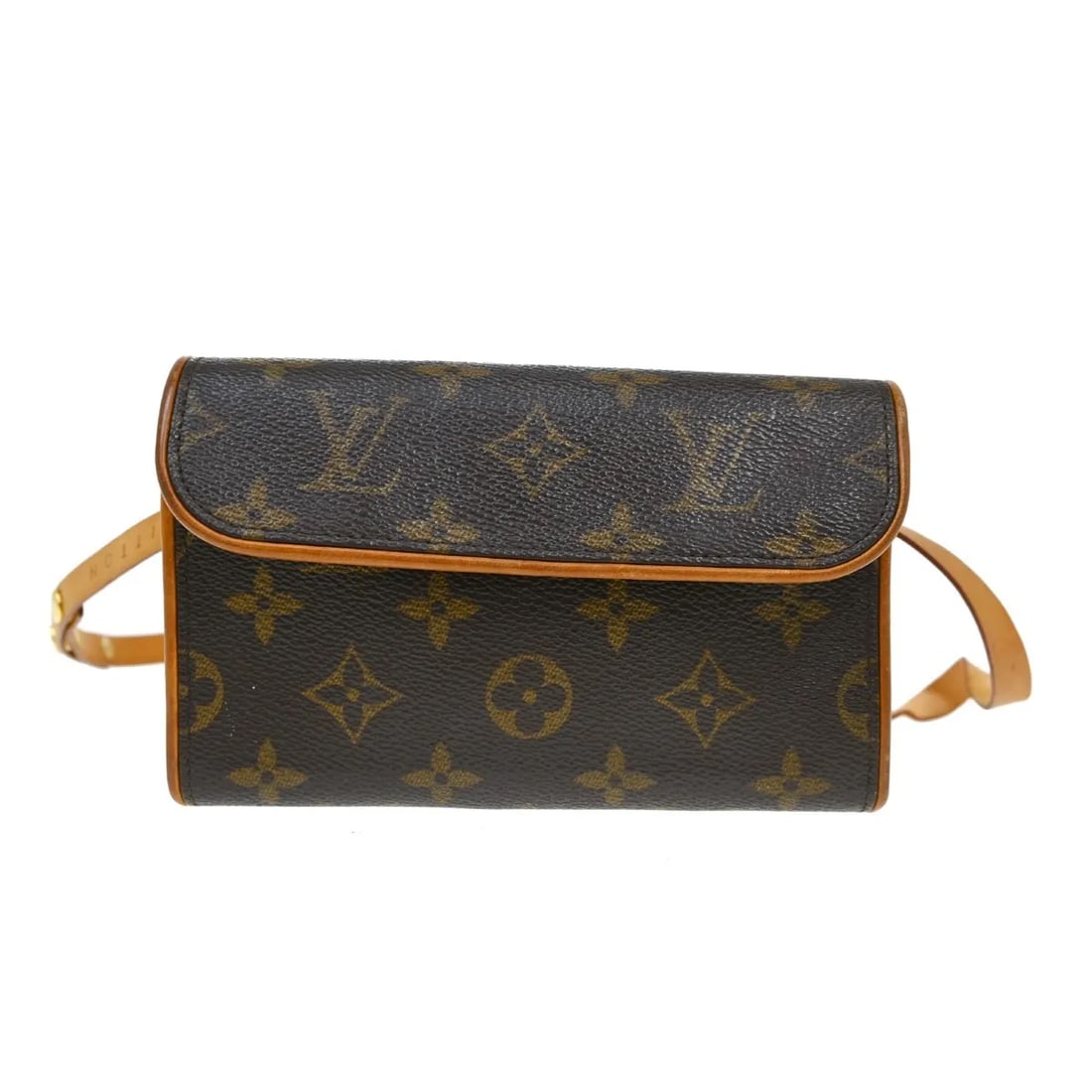 Louis Vuitton Florentine Monogram Canvas Waist Bag: Louis Vuitton Florentine Monogram Canvas Waist Bag This Louis Vuitton Florentine Waist Bag features the iconic monogram canvas in brown and is designed for women. The bag shows visible signs of wear, 