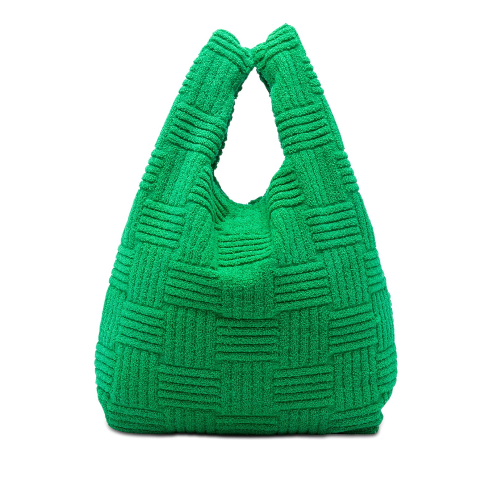 Bottega Veneta Terry Cloth Tote Bag Green Cotton Fabric: Bottega Veneta Terry Cloth Tote Bag Green Cotton Fabric Bottega Veneta Terry Cloth Shopping Tote in green, featuring a cotton body, flat cotton handles, and an open top. Made in Italy, this bag is par