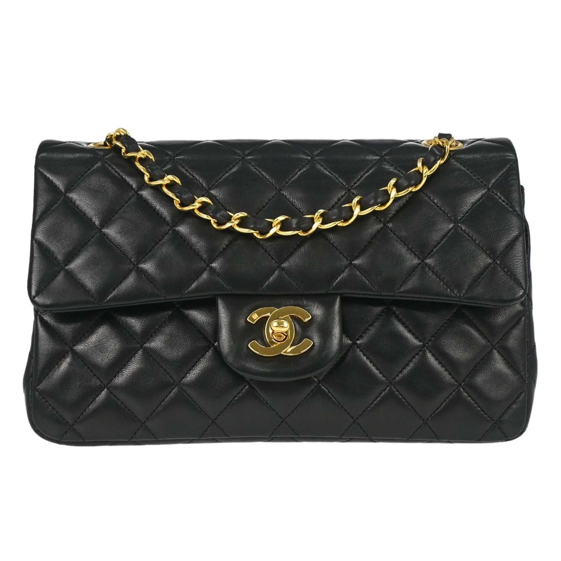 CHANEL Classic Double Flap Small Black Lambskin Shoulder Bag (1 of 15)