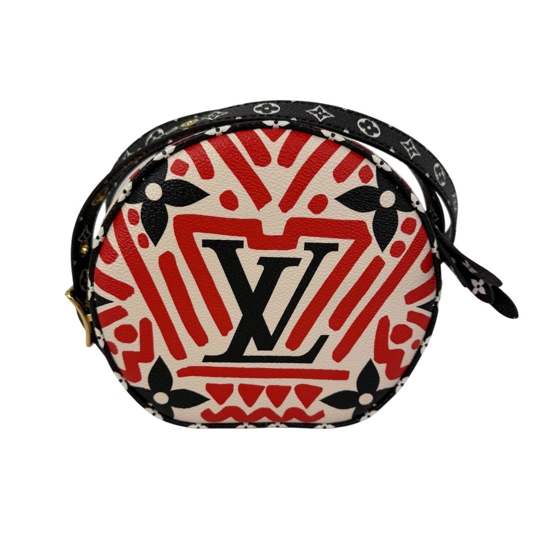 Louis Vuitton Boite Chapeau Souple PM Crafty Monogram Red Crossbody Bag: Louis Vuitton Boite Chapeau Souple PM Crafty Monogram Red Crossbody Bag Louis Vuitton Boite Chapeau Souple PM crossbody bag in Monogram Giant Crafty Rouge. This round, small-format bag features a zip 