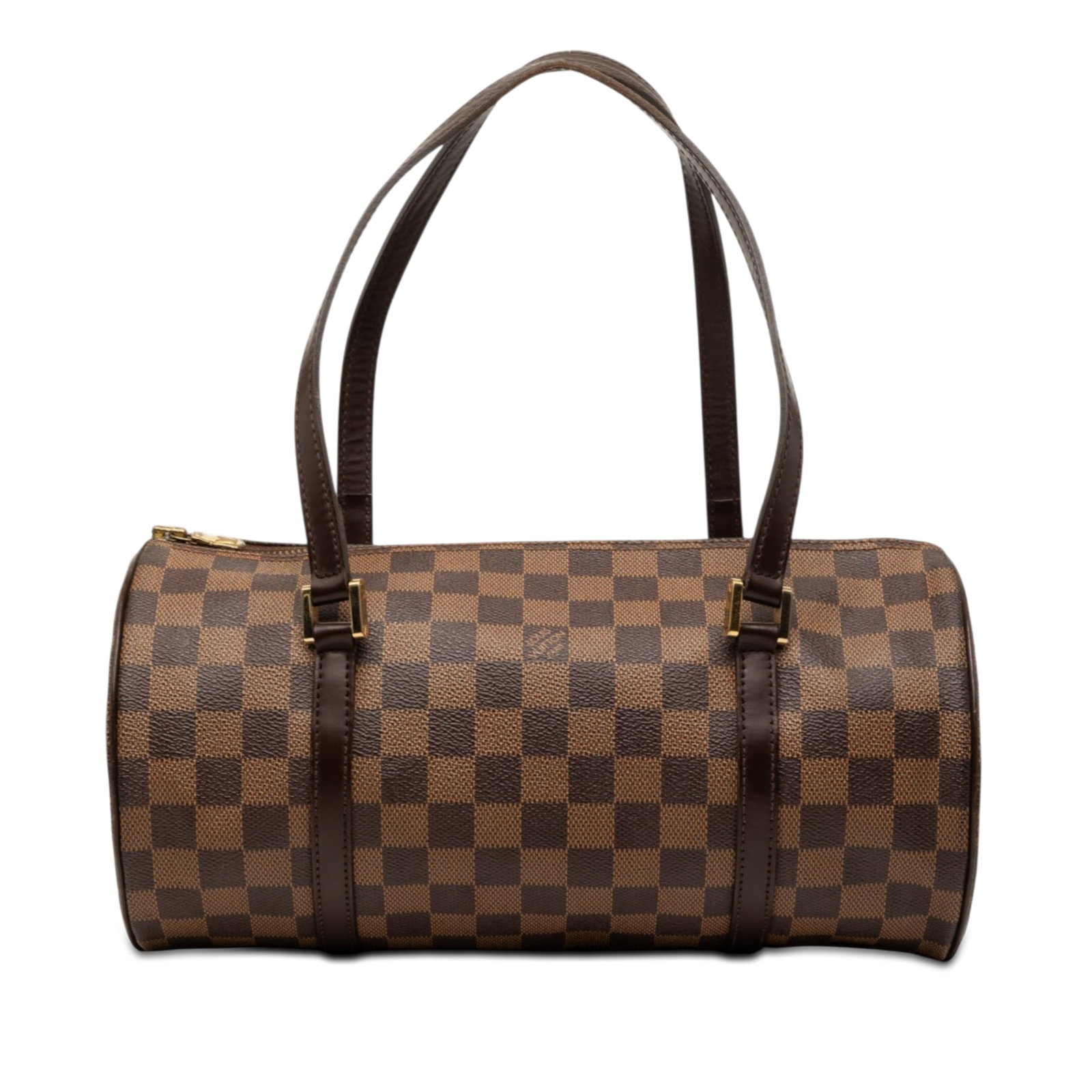 Louis Vuitton Papillon 30 Damier Ebene Shoulder Bag: Louis Vuitton Papillon 30 Damier Ebene Shoulder Bag A Louis Vuitton Papillon 30 bag in Damier Ebene canvas, featuring flat leather shoulder straps and a top zip closure. It is made in France and prese