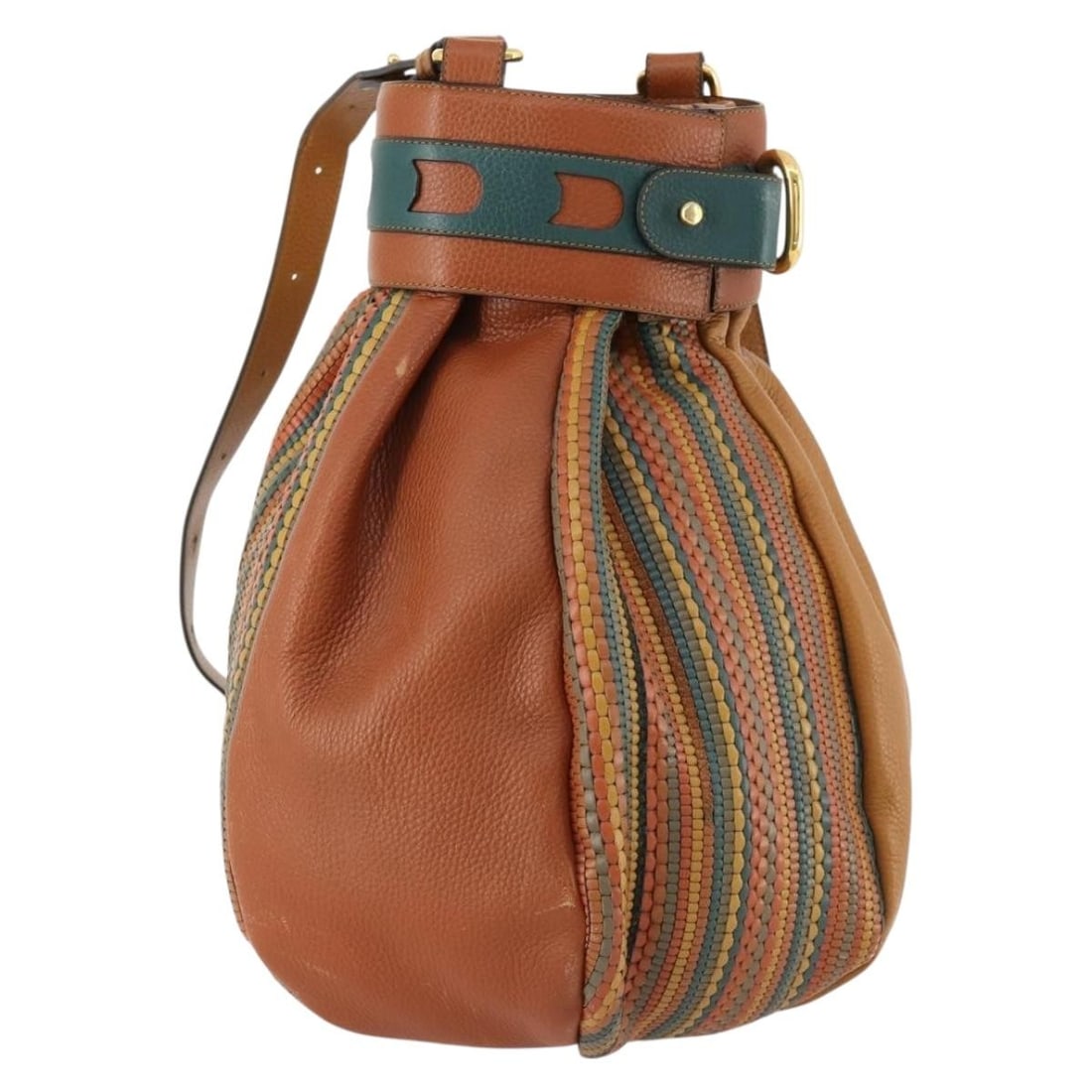 DELVAUX Green Leather Shoulder Bag with Gold Tone Hardware: DELVAUX Green Leather Shoulder Bag with Gold Tone Hardware Delvaux shoulder bag crafted in leather with a green and gold exterior. Designed for women, it features a shoulder strap with an approximate 