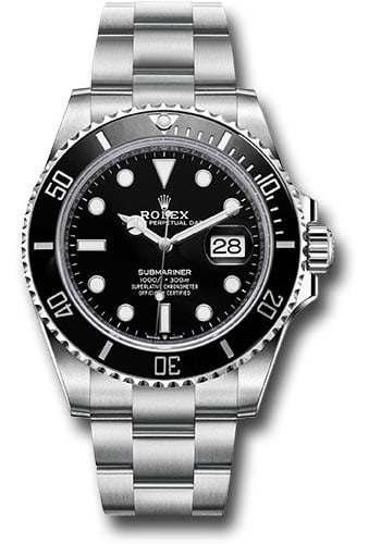 Rolex 126610LN Submariner mens watch black dial Oyster bracelet: Rolex 126610LN Submariner mens watch black dial Oyster bracelet Rolex Submariner wristwatch featuring a black dial, rotating ceramic bezel, and Oyster bracelet. This men's watch is reference 126610LN 