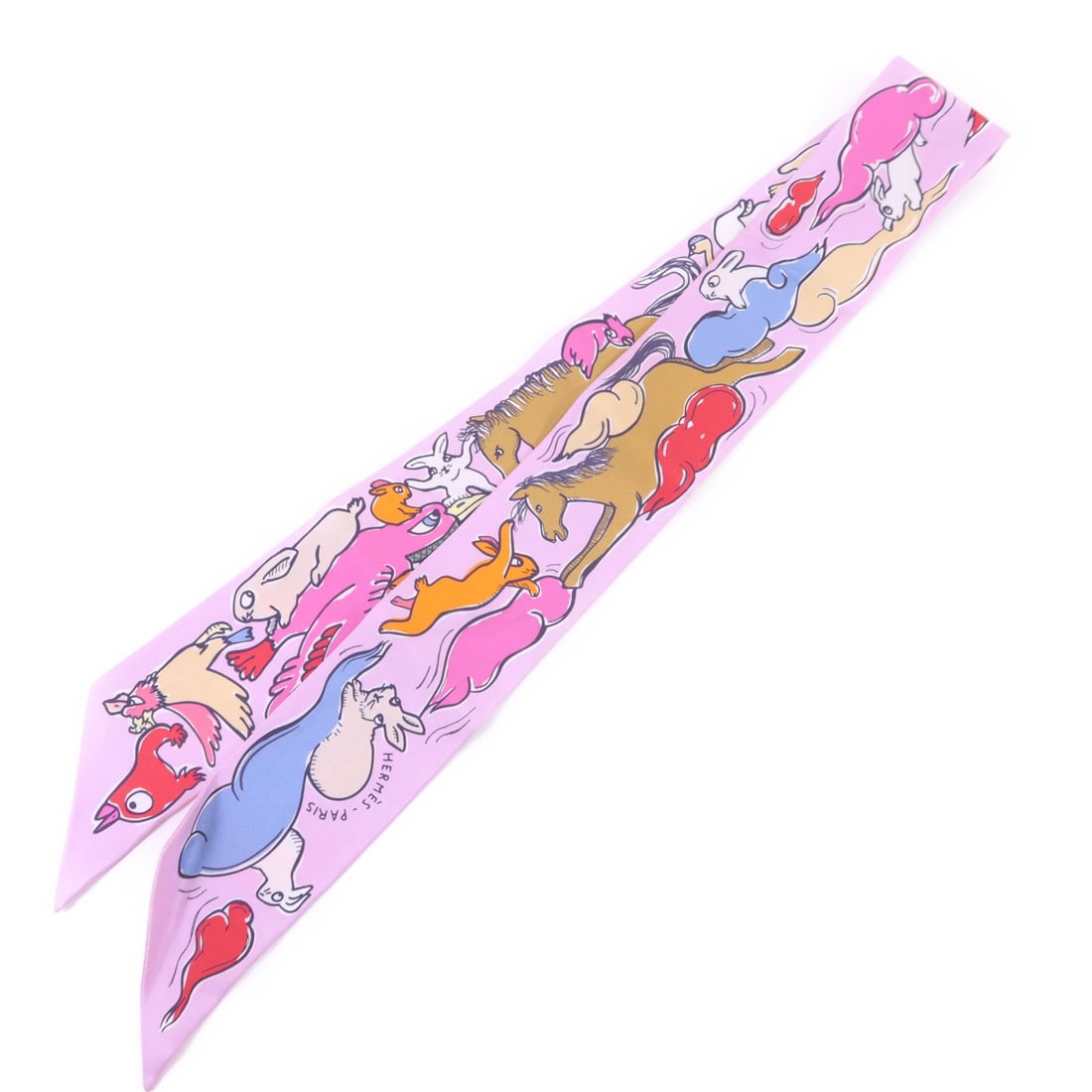 Hermes Twilly Silk Scarf Multicolor France: Hermes Twilly Silk Scarf Multicolor France Hermes Twilly scarf in multicolor silk, designed for women and made in France. This regular-size scarf measures 86 cm x 5 cm and is offered in very good AB c