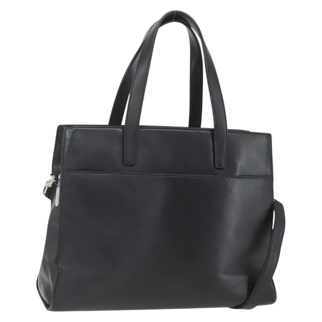 Loewe Black Leather Vintage Anagram Tote Bag from Spain: Loewe Black Leather Vintage Anagram Tote Bag from Spain This Loewe Vintage Anagram Tote is crafted from black leather and designed for women. The handbag features the iconic Loewe Anagram motif and wa