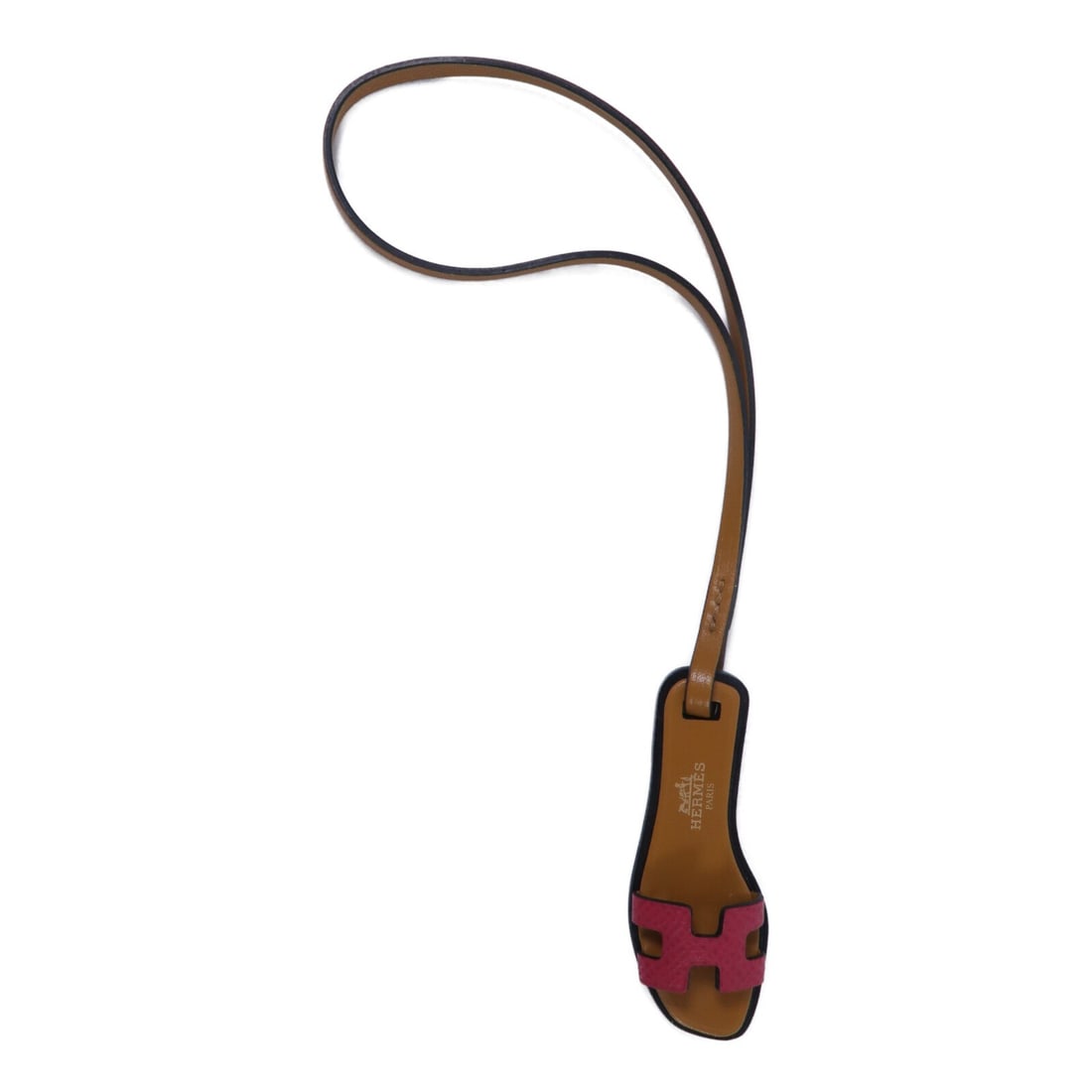 Hermes Oran Nano Charm Calfskin Rose Mexico Brown France: Hermes Oran Nano Charm Calfskin Rose Mexico Brown France A HERMES Oran Nano charm in Veau Epsom Leather and Vache Hunter Leather, presented in Rose Mexico and brown/pink tones. This women's regular-si