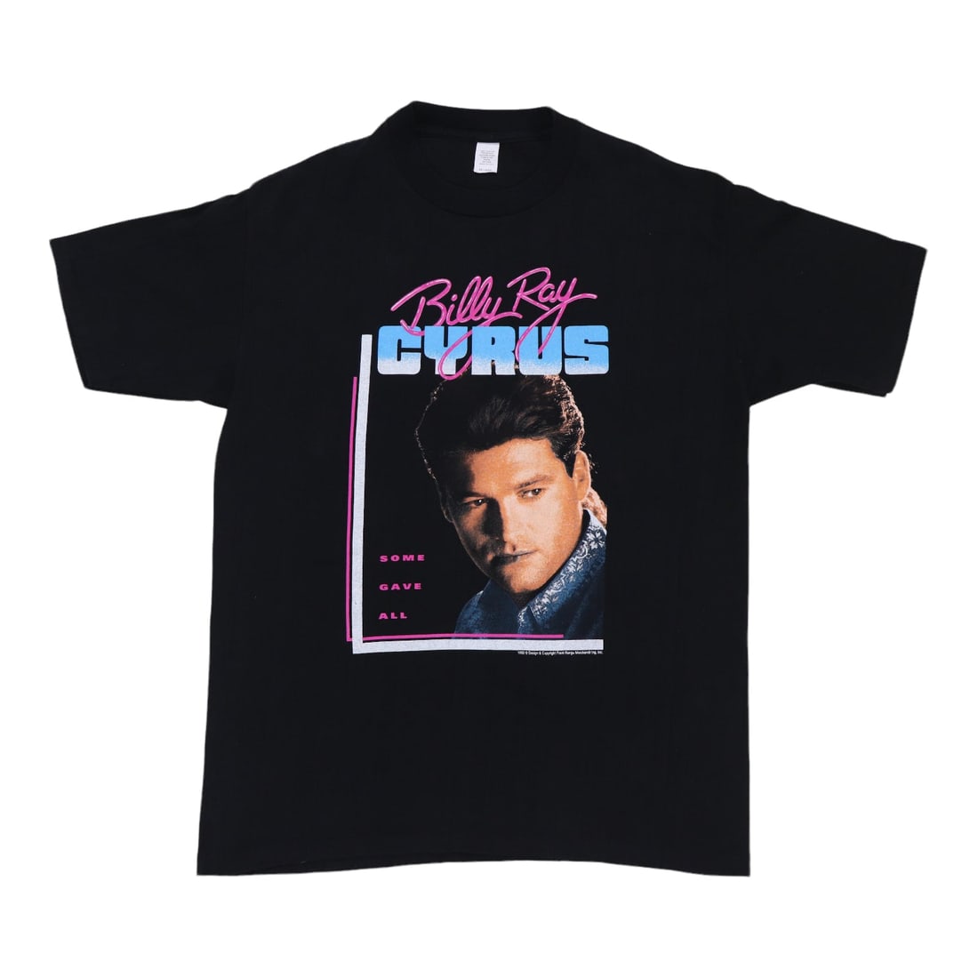 Vintage 1992 Achy Breaky Heart Billy Ray Cyrus Black Cotton Shirt XL (1 of 6)
