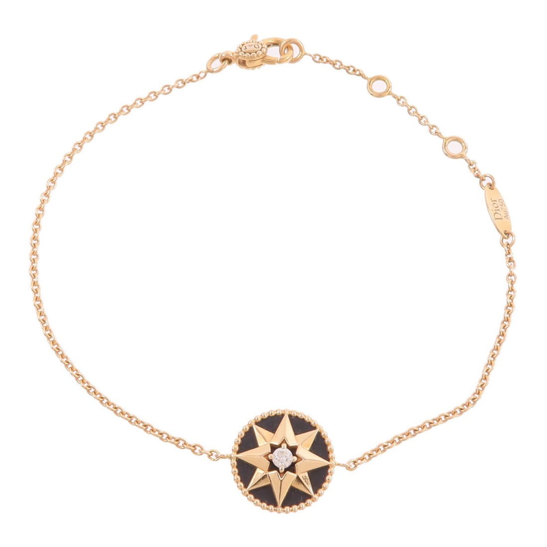 Dior Rose des Vents JRDV95018 Bracelet 18K Pink Gold Black Onyx: Dior Rose des Vents JRDV95018 Bracelet 18K Pink Gold Black Onyx A Christian Dior Rose des Vents bracelet, model JRDV95018, in K18 pink gold with onyx in black. Designed for women, it features a black 