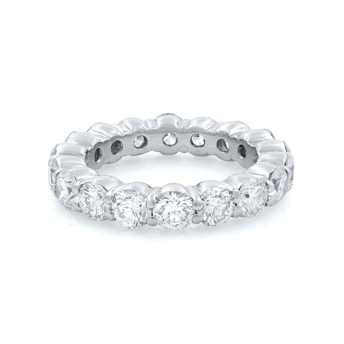 Rachel Koen 4.50ct Round Cut Diamond Eternity Band Ring Platinum Size 7.5 (1 of 6)