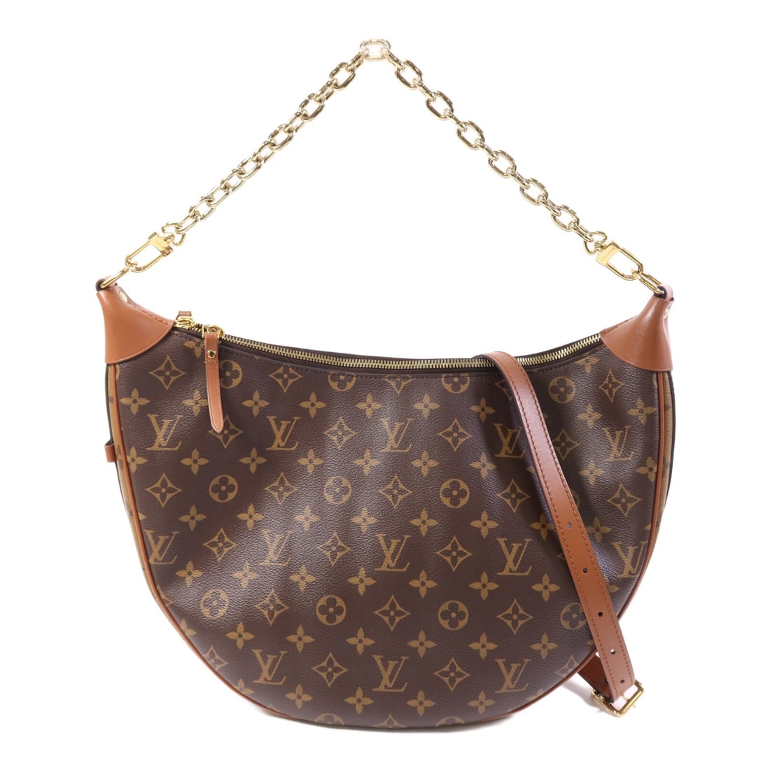 Louis Vuitton Loop Hobo M46311 Monogram Reverse 2 Way Shoulder Bag: Louis Vuitton Loop Hobo M46311 Monogram Reverse 2 Way Shoulder Bag A Louis Vuitton Loop Hobo 2 Way Shoulder bag in Monogram Reverse and PVC coated canvas, presented in brown tones. It features a 2-way