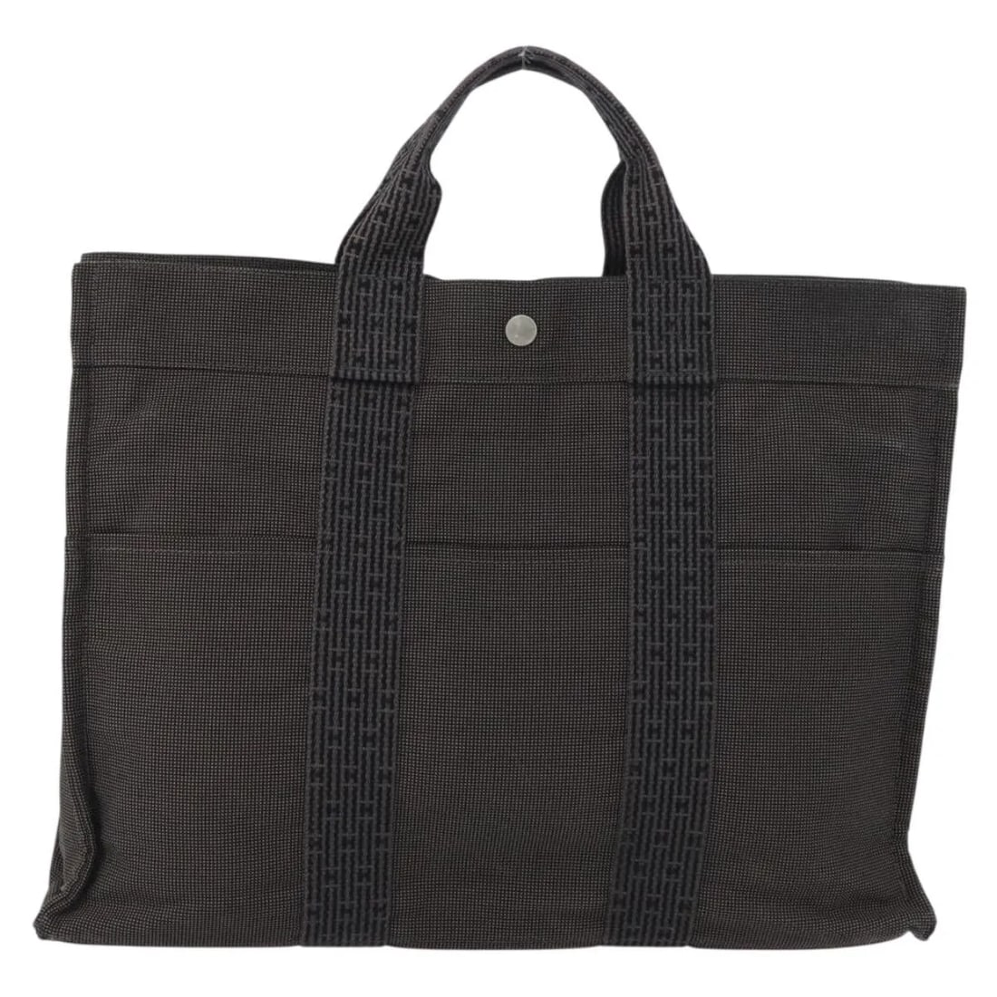 Herline canvas tote gray 42cm by 32cm by 10cm from Hermes: Herline canvas tote gray 42cm by 32cm by 10cm from Hermes The Hermes Fourre-tout Herline is a women's gray canvas bag featuring a spacious design. The bag shows some signs of use including surface rub