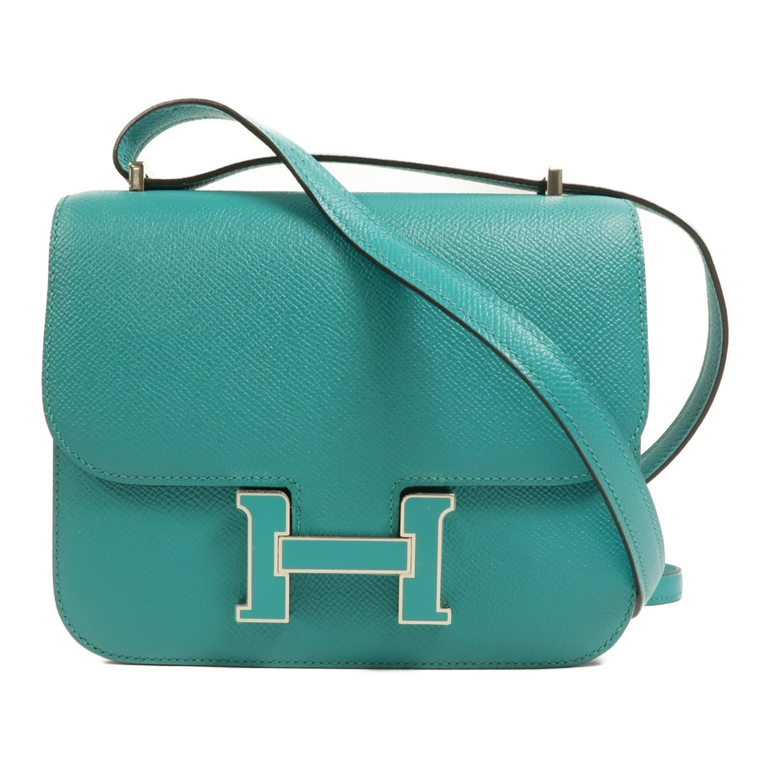 Hermes Constance Mini Epsom Calfskin Shoulder Bag Bleu Paon Menthe (1 of 14)