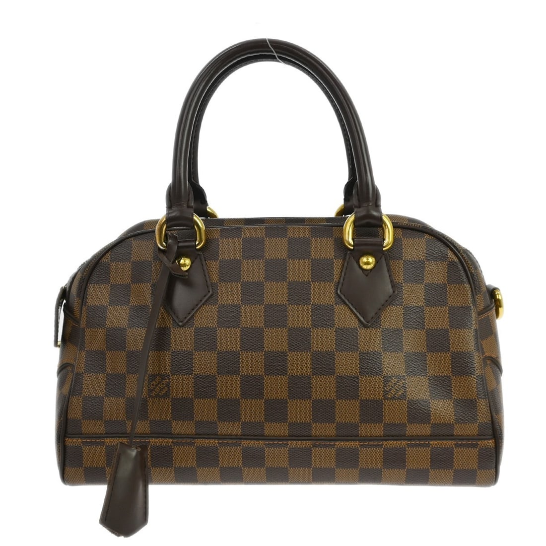 Louis Vuitton Duomo N60008 Brown Damier Top Handle Bag: Louis Vuitton Duomo N60008 Brown Damier Top Handle Bag Louis Vuitton Duomo handbag in Damier canvas and leather with a brown Ebene check pattern. This women's top handle bag features double handles, a