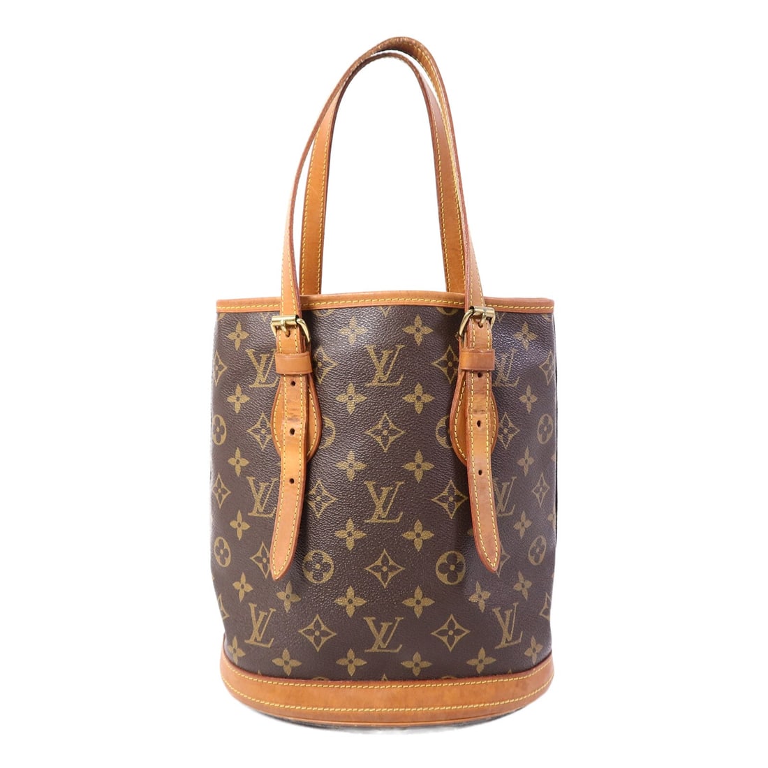 Louis Vuitton Bucket PM M42238 Monogram Tote Bag Brown: Louis Vuitton Bucket PM M42238 Monogram Tote Bag Brown Louis Vuitton Bucket PM tote bag handbag in brown Monogram x PVC coated canvas. Made in France, this women's regular-size bag features one inside