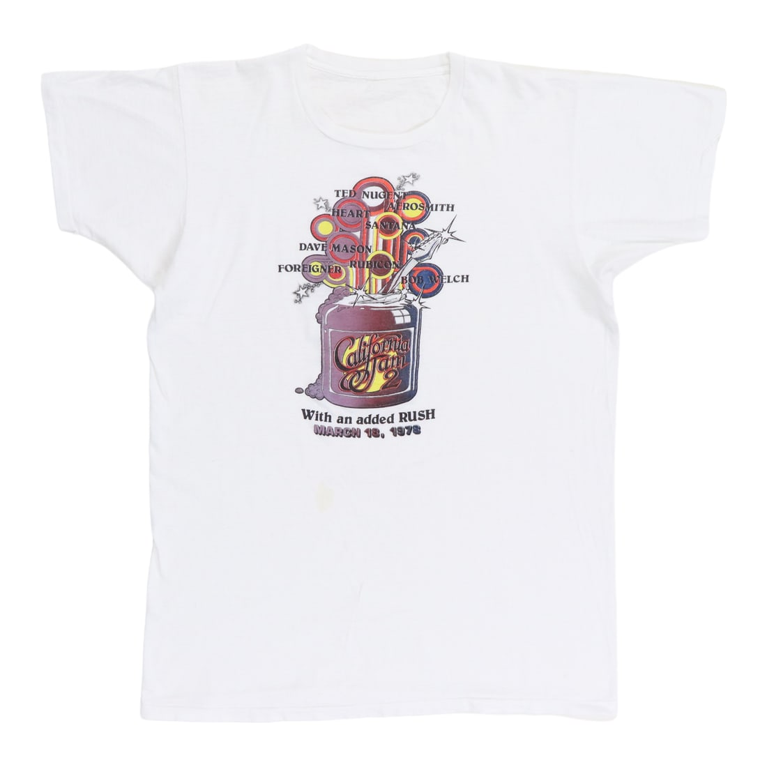 Vintage 1978 Aerosmith Cali Jam White Cotton Concert T Shirt: Vintage 1978 Aerosmith Cali Jam White Cotton Concert T Shirt This is an original vintage 1978 Cali Jam Aerosmith concert shirt. It is an authentic piece from the 1970s, not a modern reproduction. The 