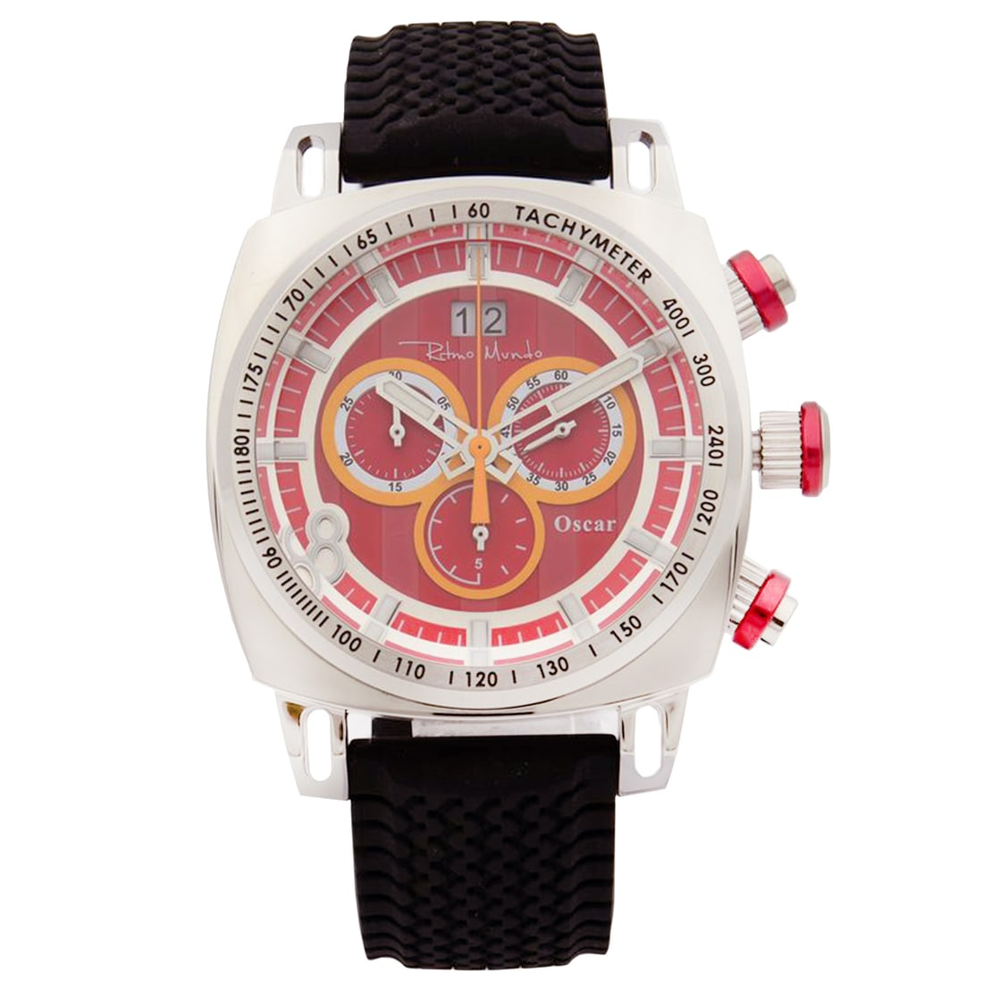 Ritmo Mundo Oscar Racer Limited Edition Red Dial Sport Watch 2221: Ritmo Mundo Oscar Racer Limited Edition Red Dial Sport Watch 2221 Discover the Ritmo Mundo Oscar Racer Limited Edition men's wristwatch, a perfect blend of style and functionality. This sporty timepie