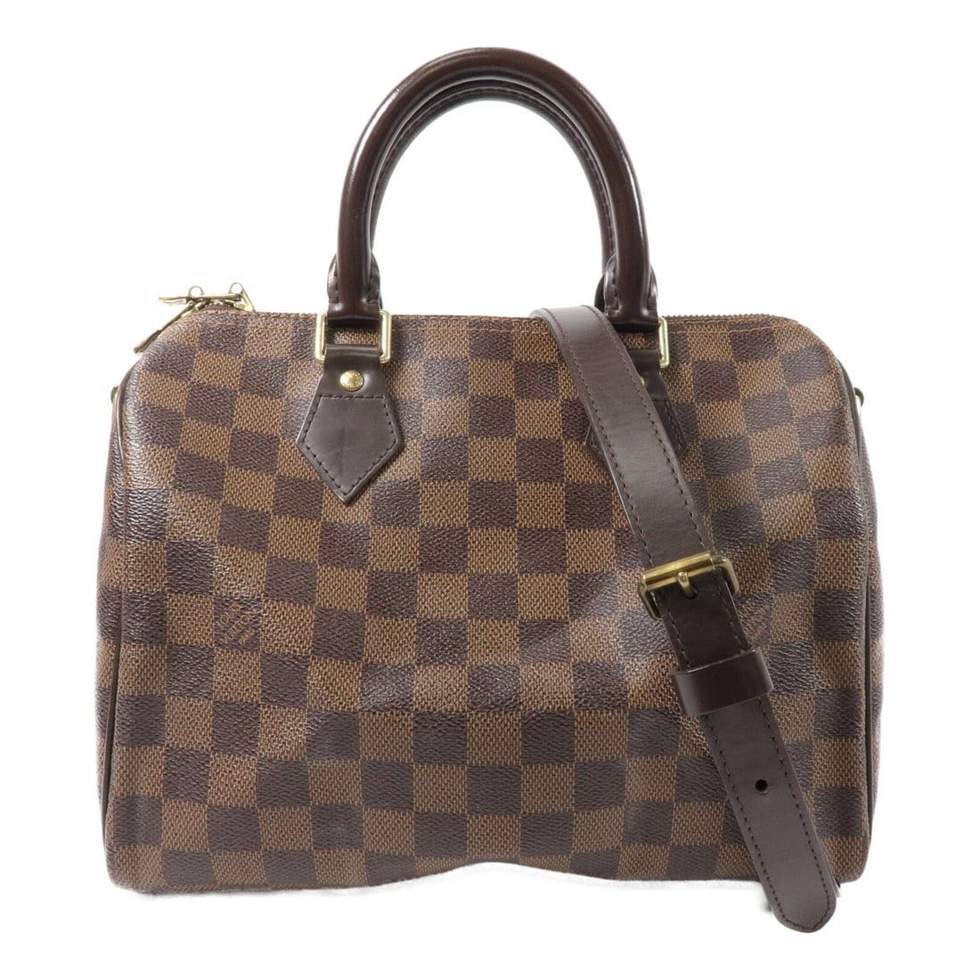 Louis Vuitton Speedy Bandouliere 25 Damier Ebene 2Way Bag N41181: Louis Vuitton Speedy Bandouliere 25 Damier Ebene 2Way Bag N41181 Louis Vuitton Speedy Bandouliere 25 2Way Shoulder Bag in Damier Ebene brown. It features gold-tone hardware, a PVC coated canvas exteri