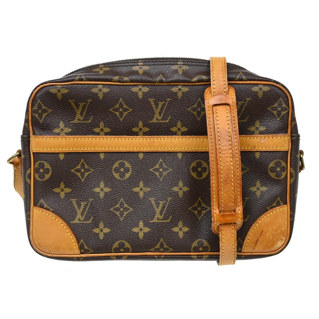 Louis Vuitton Trocadero 27 Monogram Canvas Crossbody Bag M51274: Louis Vuitton Trocadero 27 Monogram Canvas Crossbody Bag M51274 Vintage Louis Vuitton Trocadero 27 crossbody bag in brown Monogram canvas with leather strap and zip closure. This unisex medium bag sho