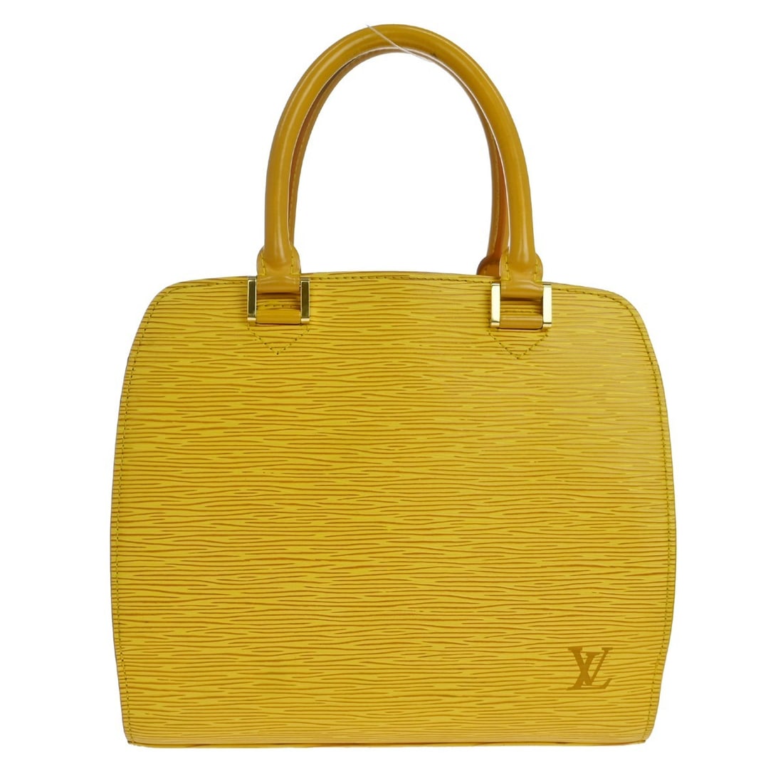 Louis Vuitton Pont Neuf Yellow Epi Leather Satchel M52059: Louis Vuitton Pont Neuf Yellow Epi Leather Satchel M52059 Louis Vuitton Pont Neuf handbag in yellow Epi leather, presented in a medium size with a satchel/top handle bag style. It features double hand