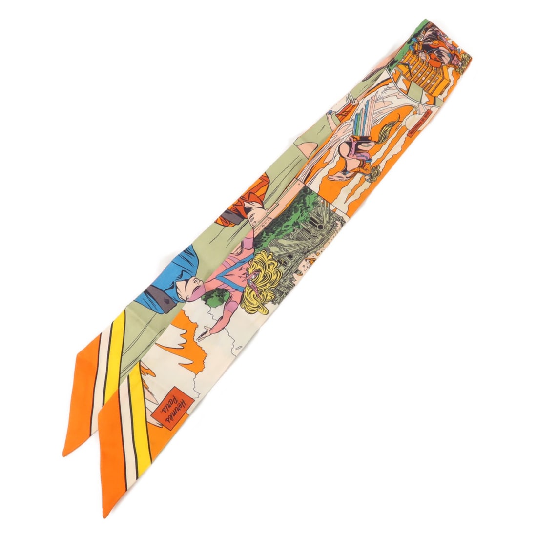 Hermes Twilly Silk Scarf Multicolor Orange (1 of 11)