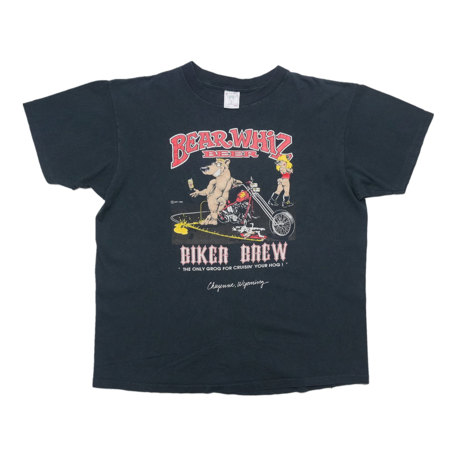 Vintage 1990s Bear Whiz Cheyenne Wyoming Biker Brew Tee XL (1 of 4)