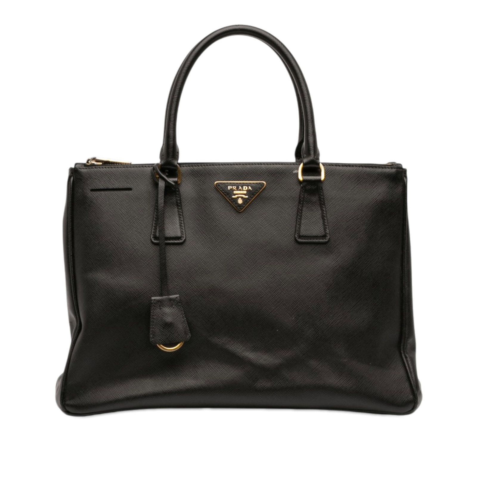 Prada Galleria black leather satchel medium double zip (1 of 7)